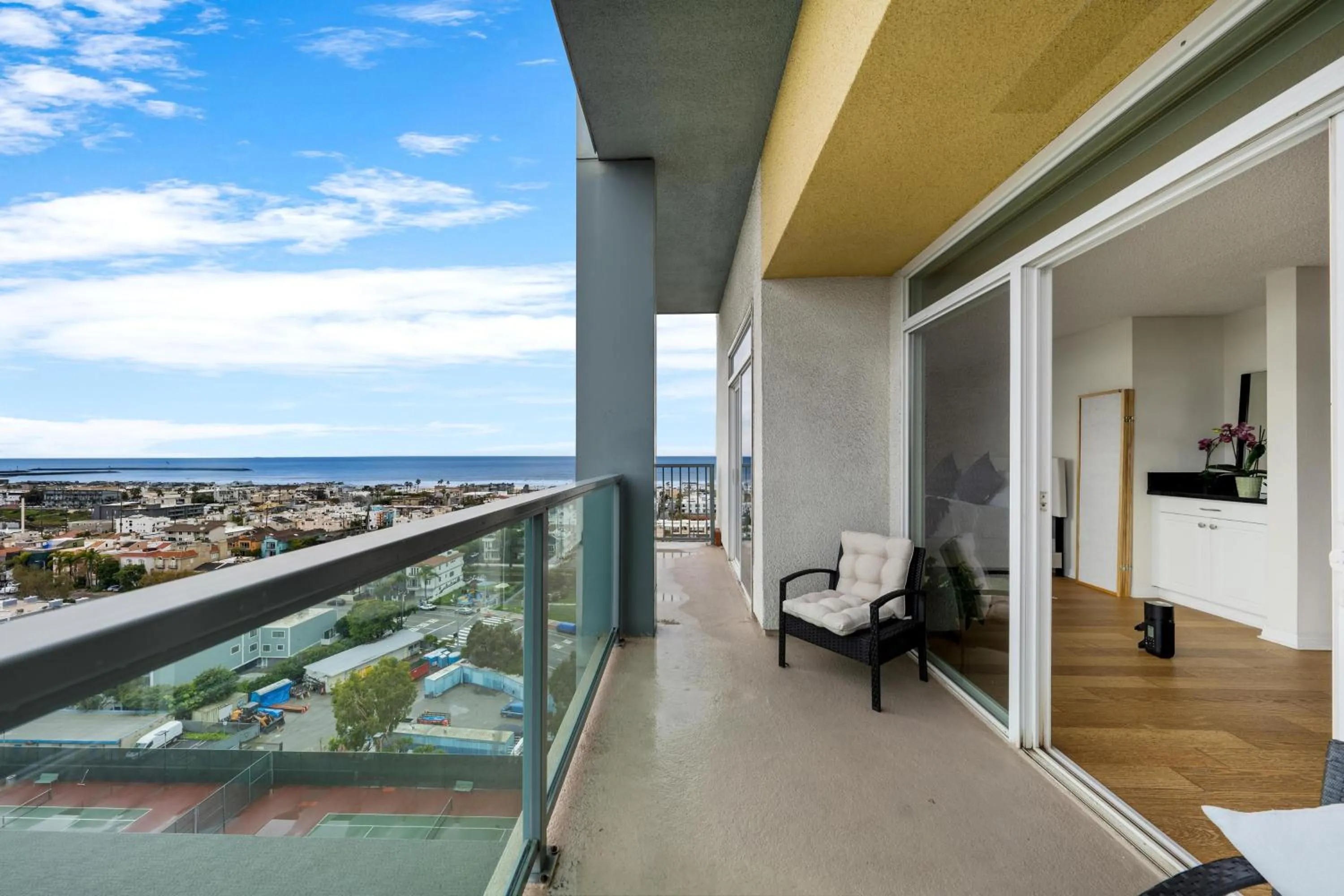 Patio in The tulip Marina Highrise with ocean view