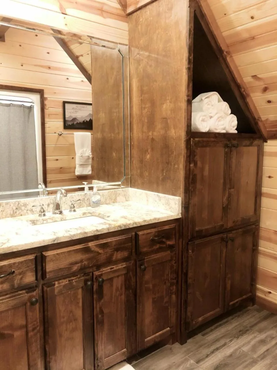 Bathroom in Stone Mountain Lodge 5000sqft 6 Bed Game Room Pool Table Hot Tub