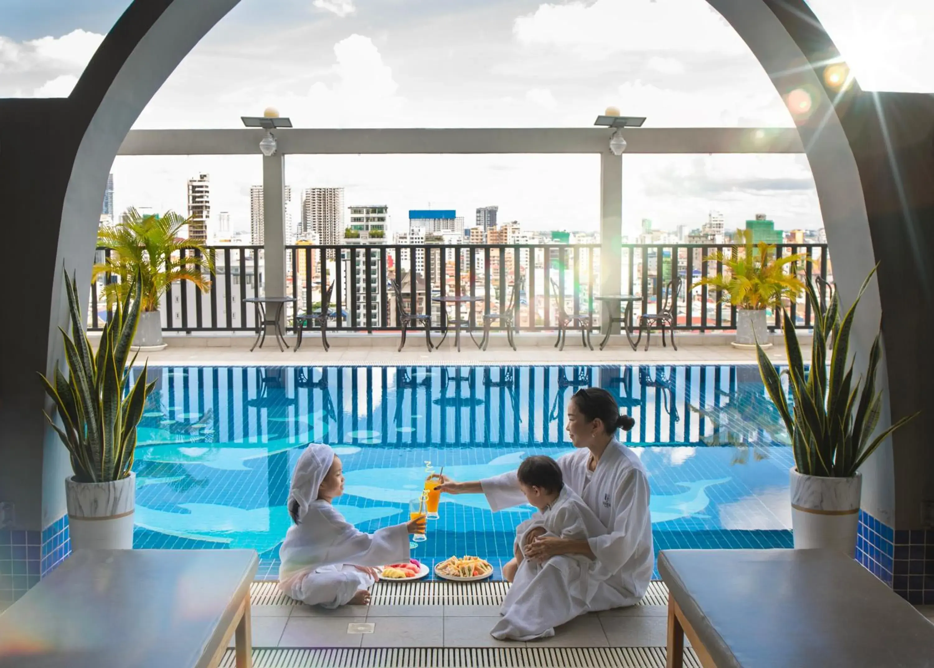 Pool view in The ONRA Hotel Pool view in The ONRA Hotel