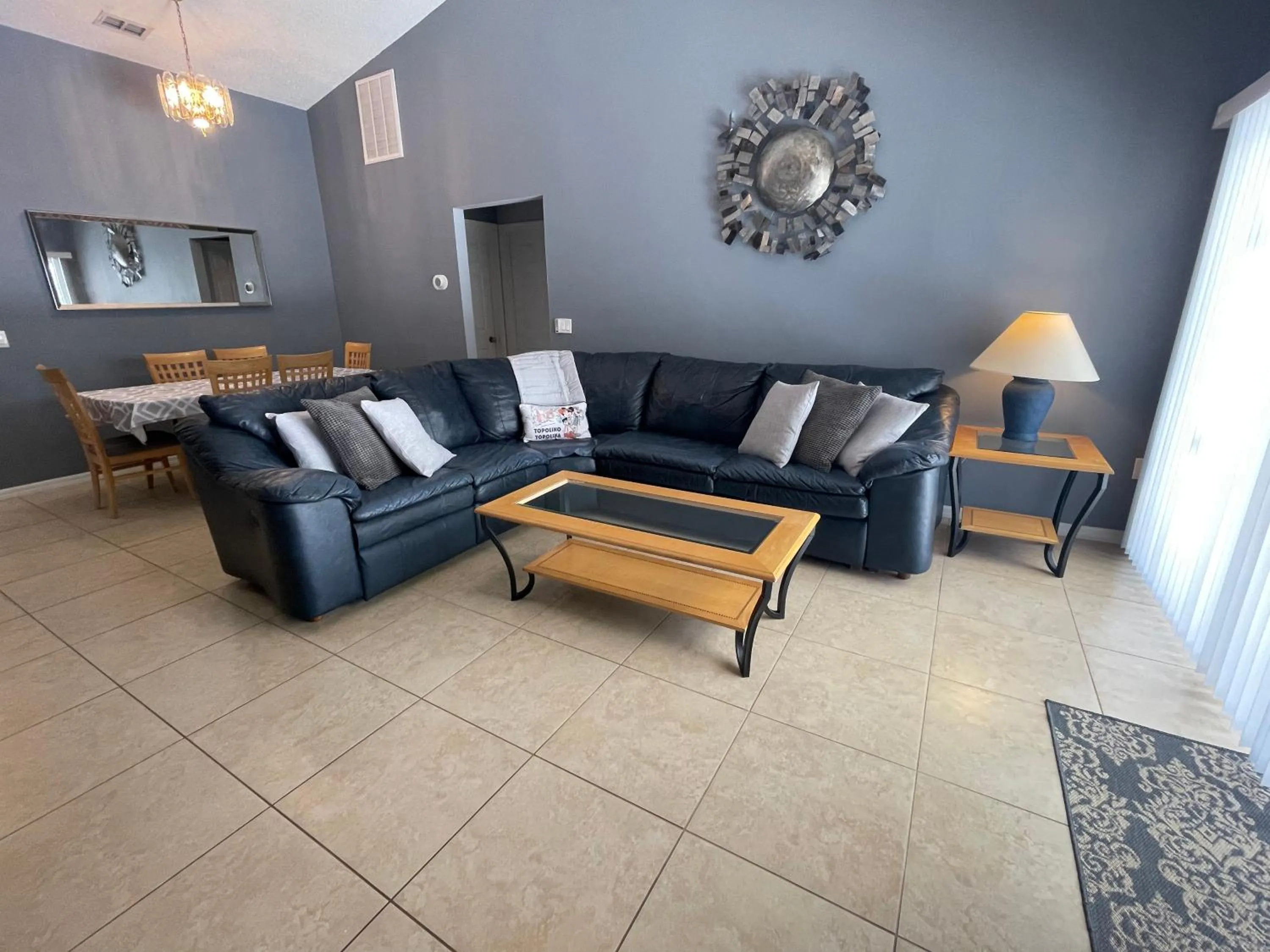 Living room in 3 Bedroom Villa with Poolside Cinema and Games Room Close to theme Parks sleeps 6 plus 2