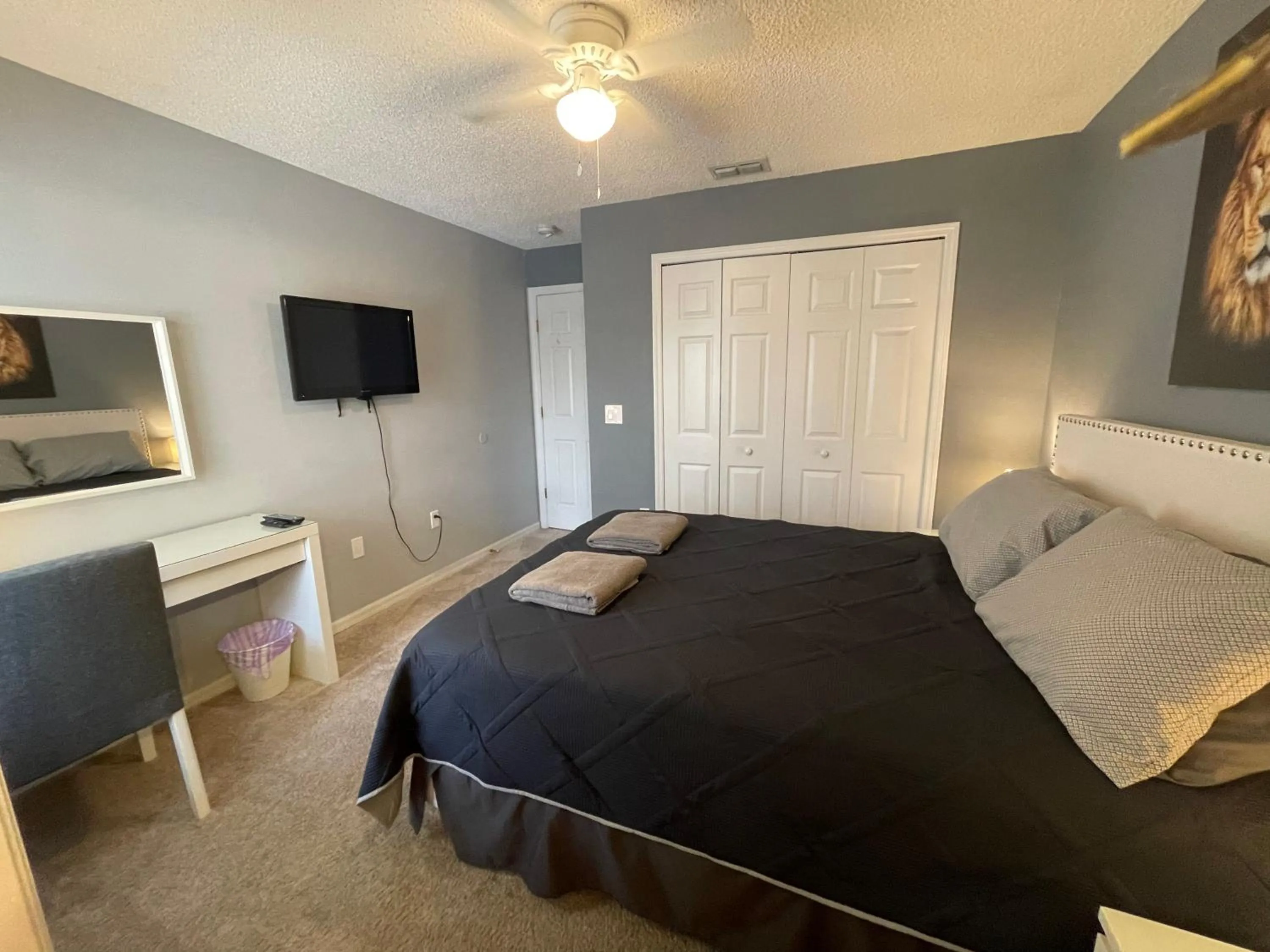 Bedroom, Bed in 3 Bedroom Villa with Poolside Cinema and Games Room Close to theme Parks sleeps 6 plus 2