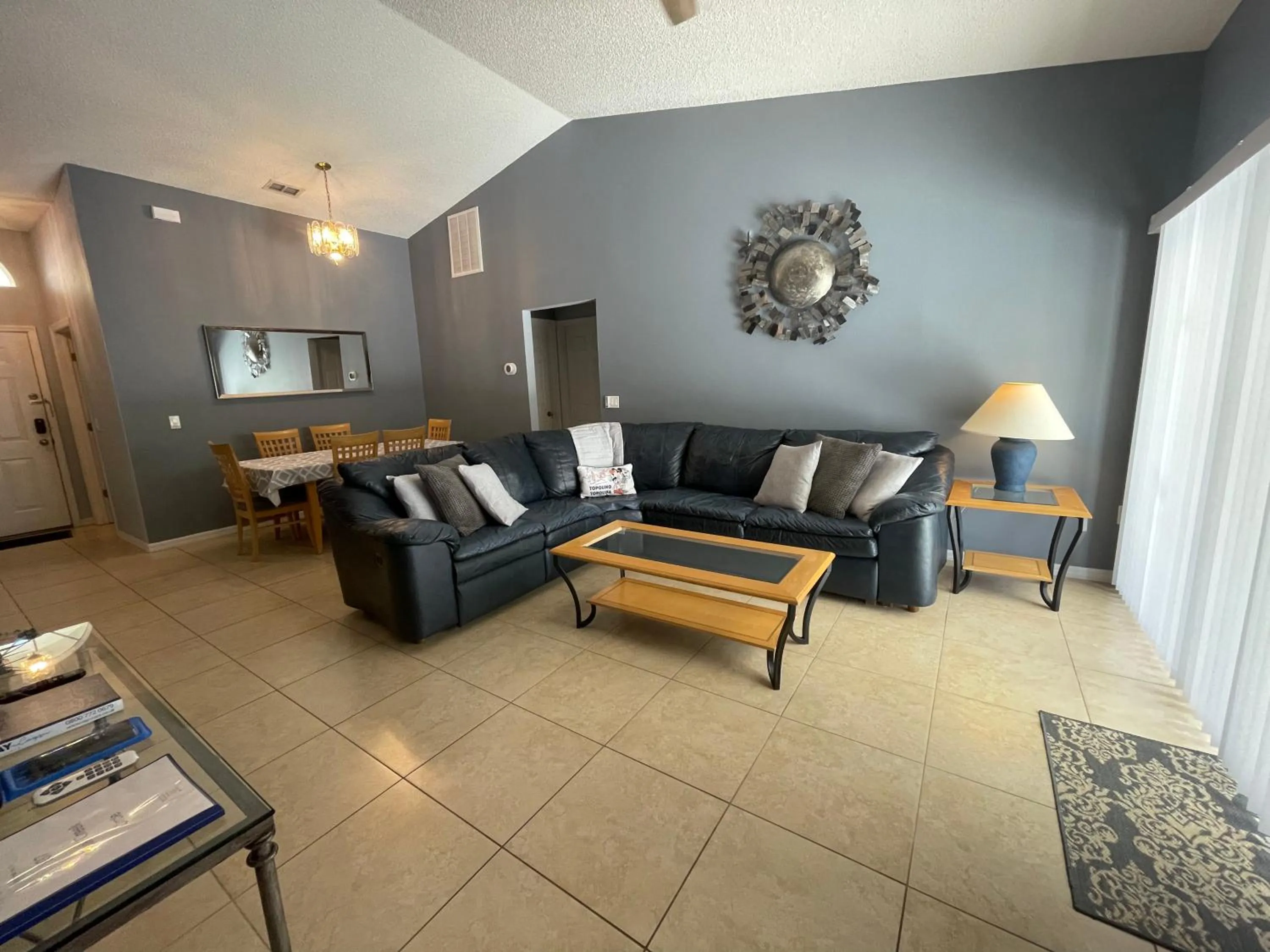 Living room in 3 Bedroom Villa with Poolside Cinema and Games Room Close to theme Parks sleeps 6 plus 2