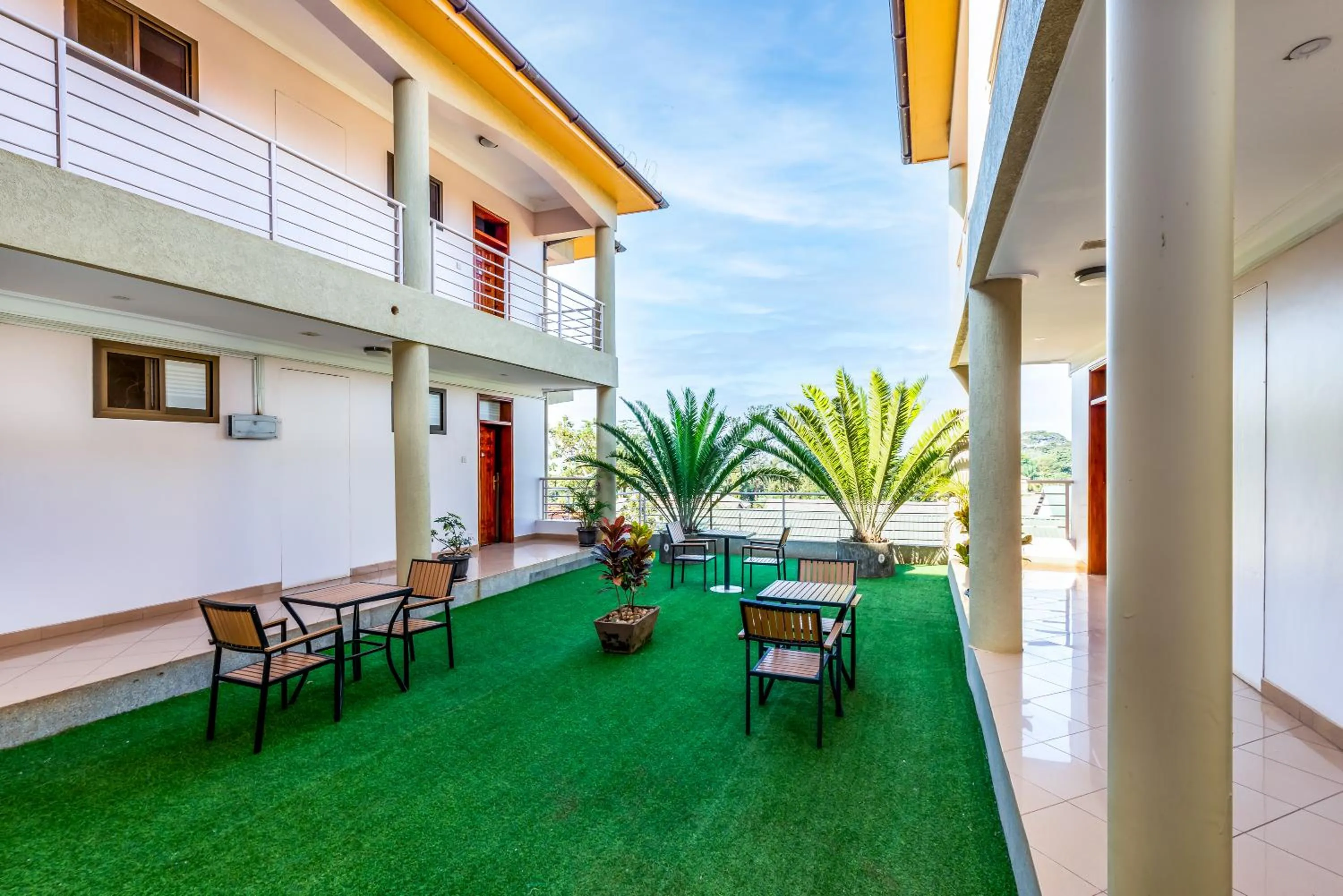 Patio in Entebbe Traveller's Hotel