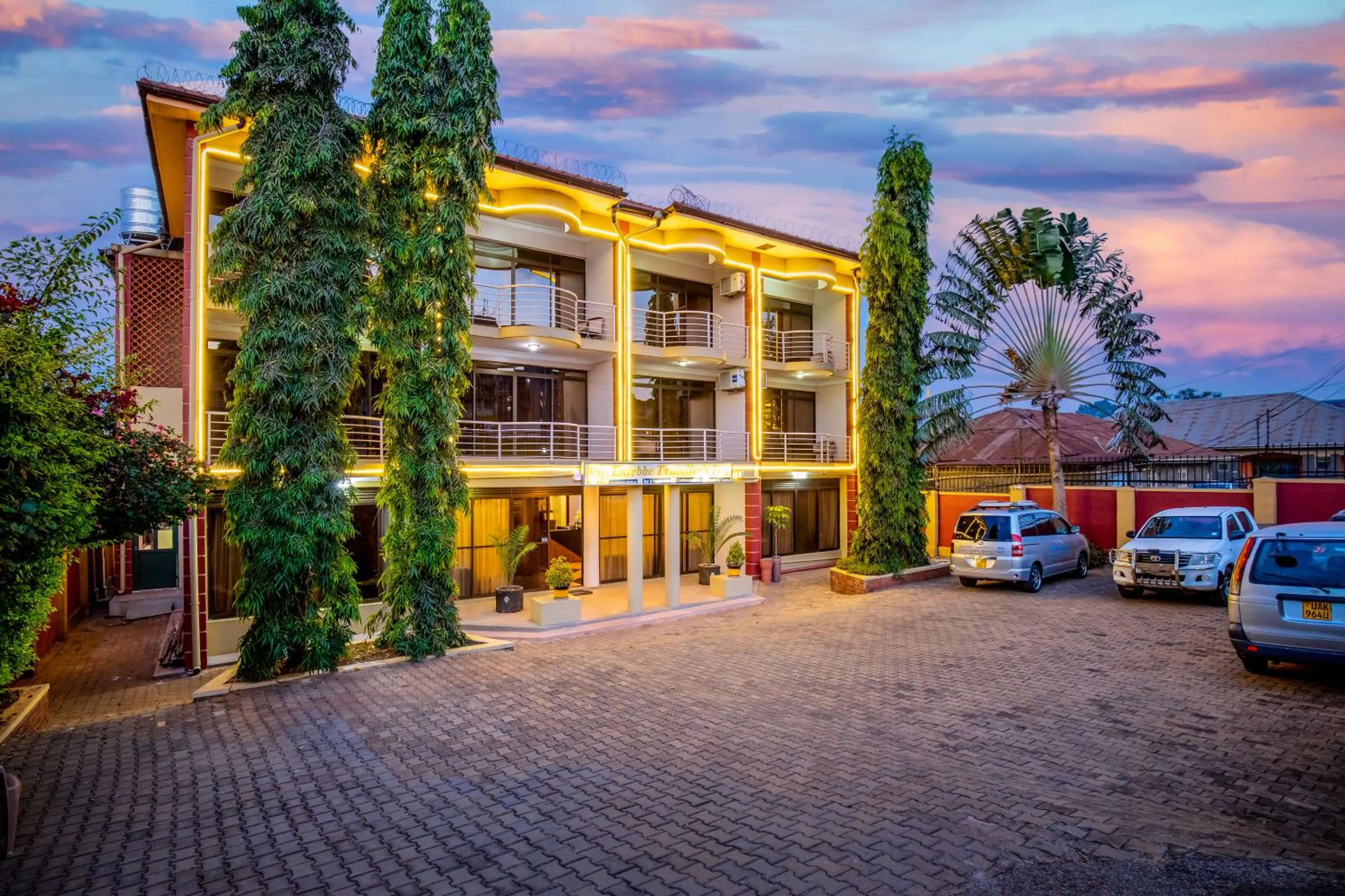 Parking in Entebbe Traveller's Hotel