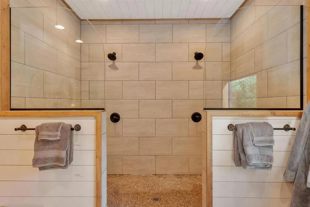 Gorgeous Idyllic Cabin w Hot Tub and Fire Pit Quittin Time is Secluded Romantic Oasis w Luxury Bathroom Double Shower and Bathtub Foosball Table