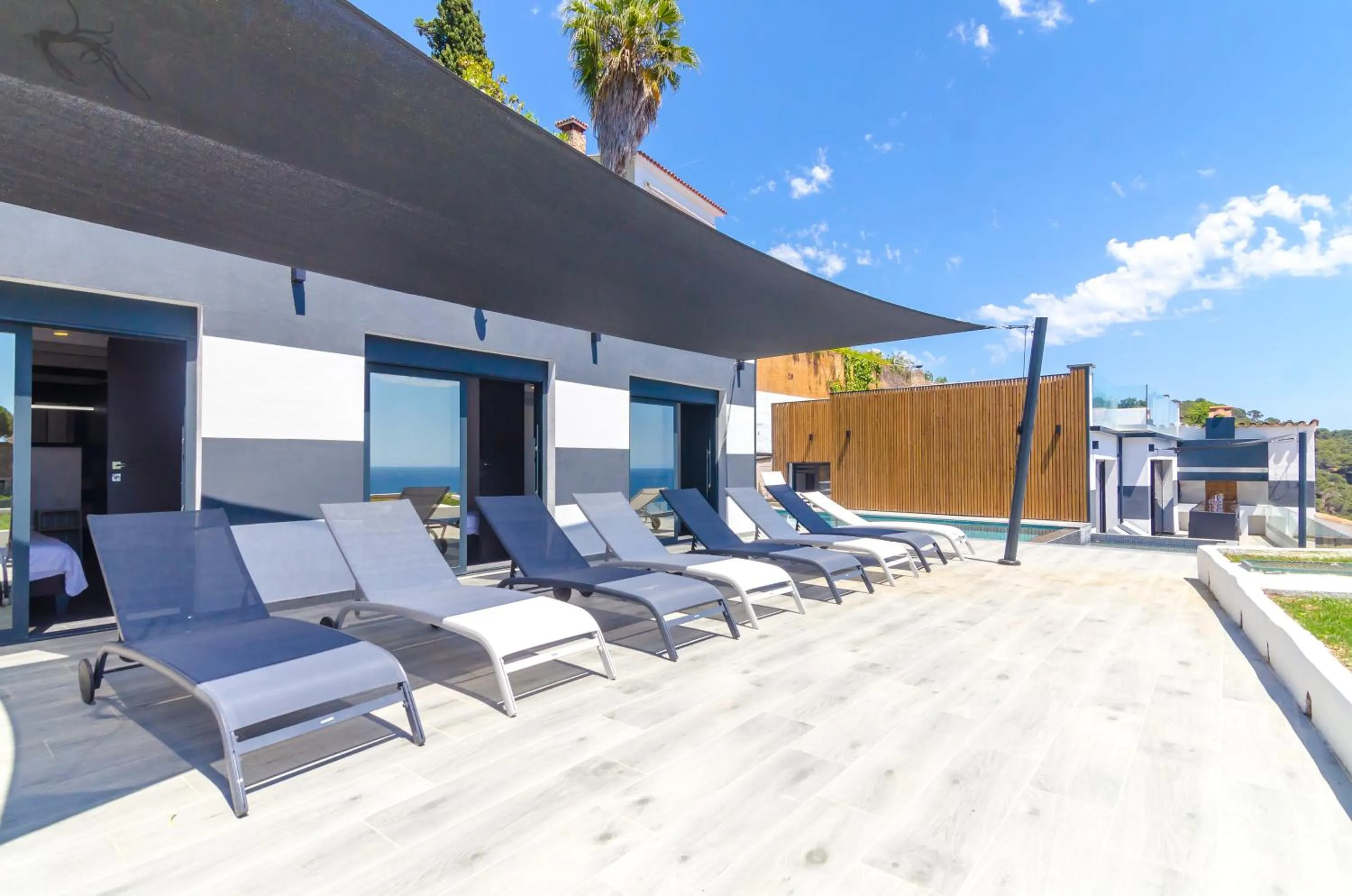 Bird's eye view in Seaside villa in Lloret de Mar with garden and pool view