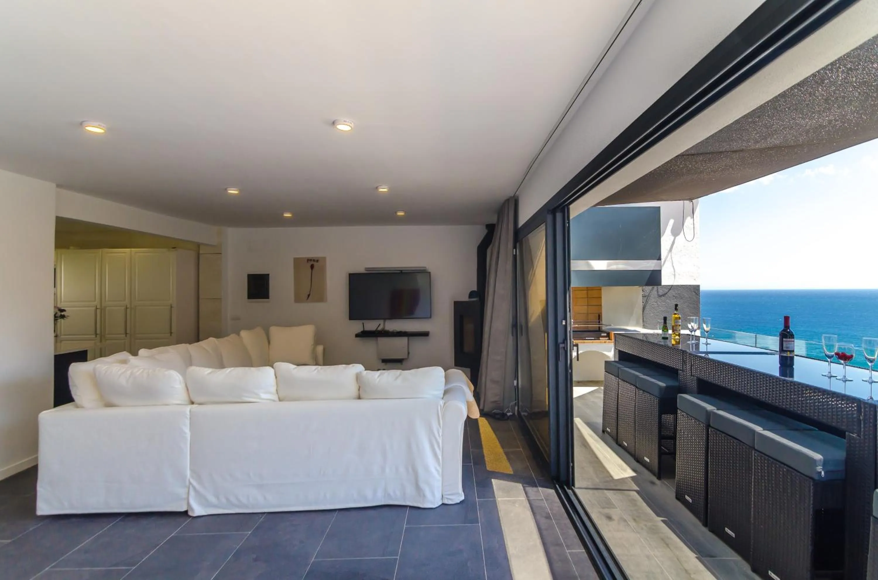 Balcony/Terrace in Seaside villa in Lloret de Mar with garden and pool view