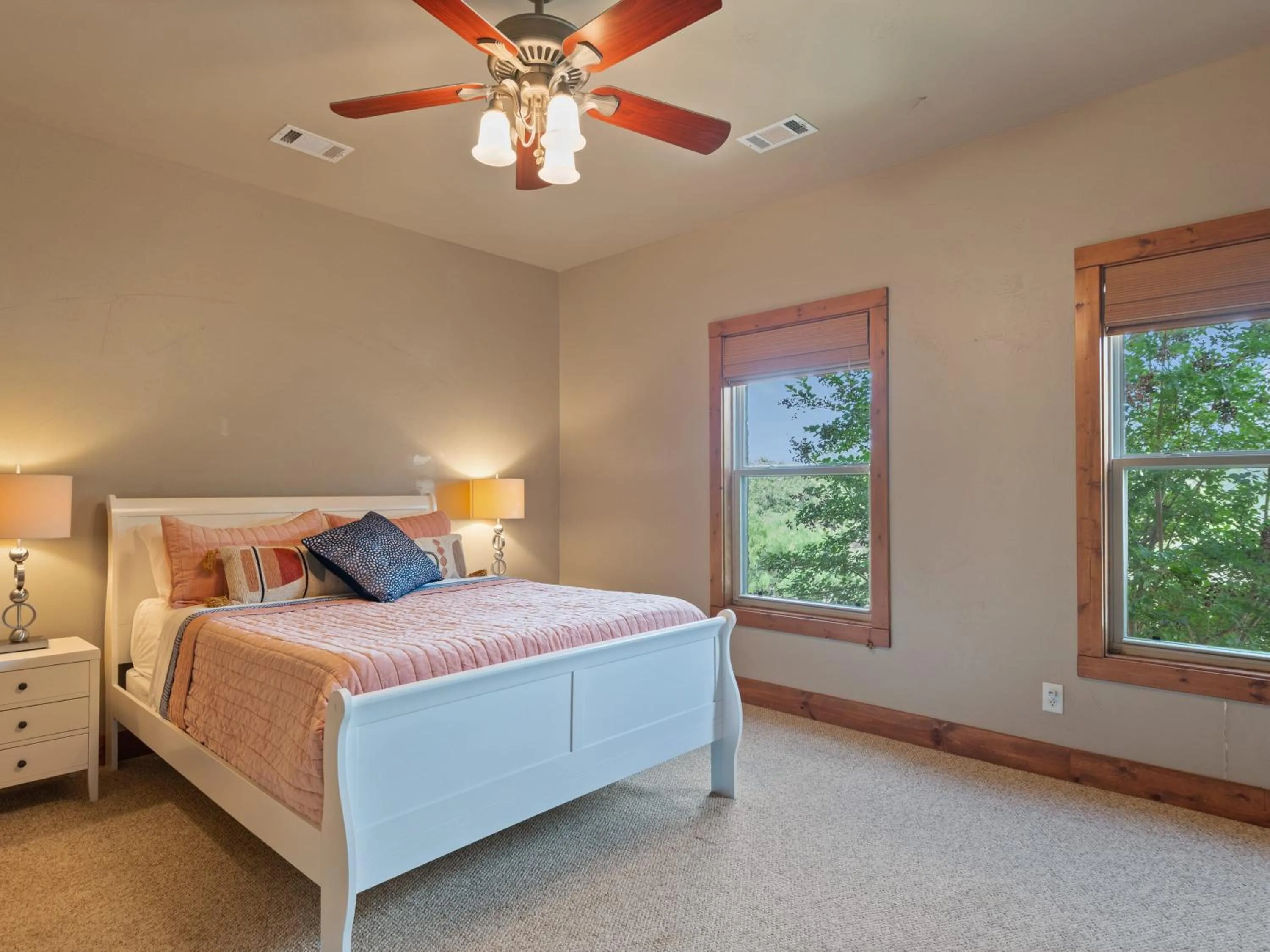 Bed in Waterfront Home with Boat Slip, Spacious Outdoor Patio and a Fenced Yard