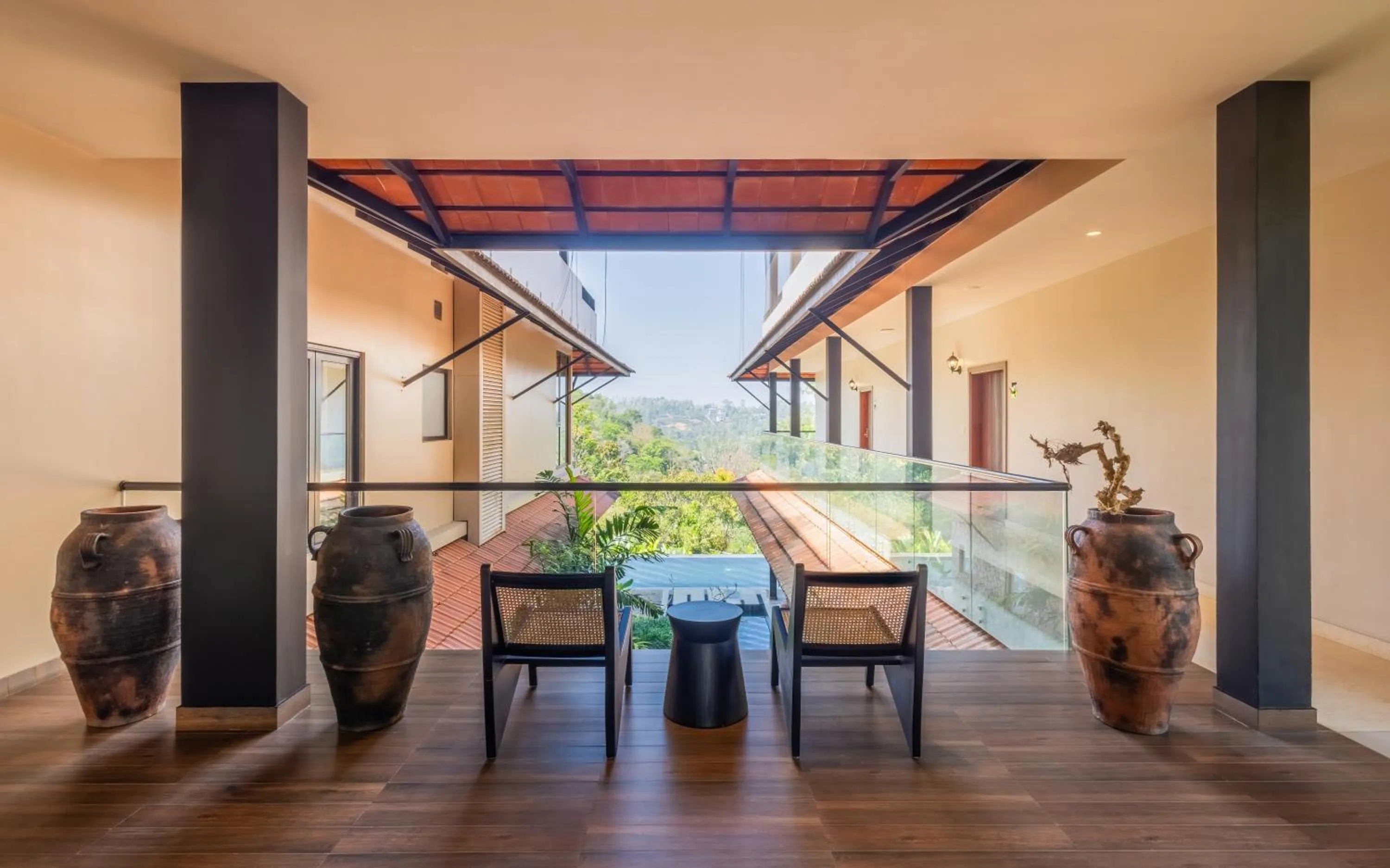 Seating area in Flora Vythiri Resort Wayanad