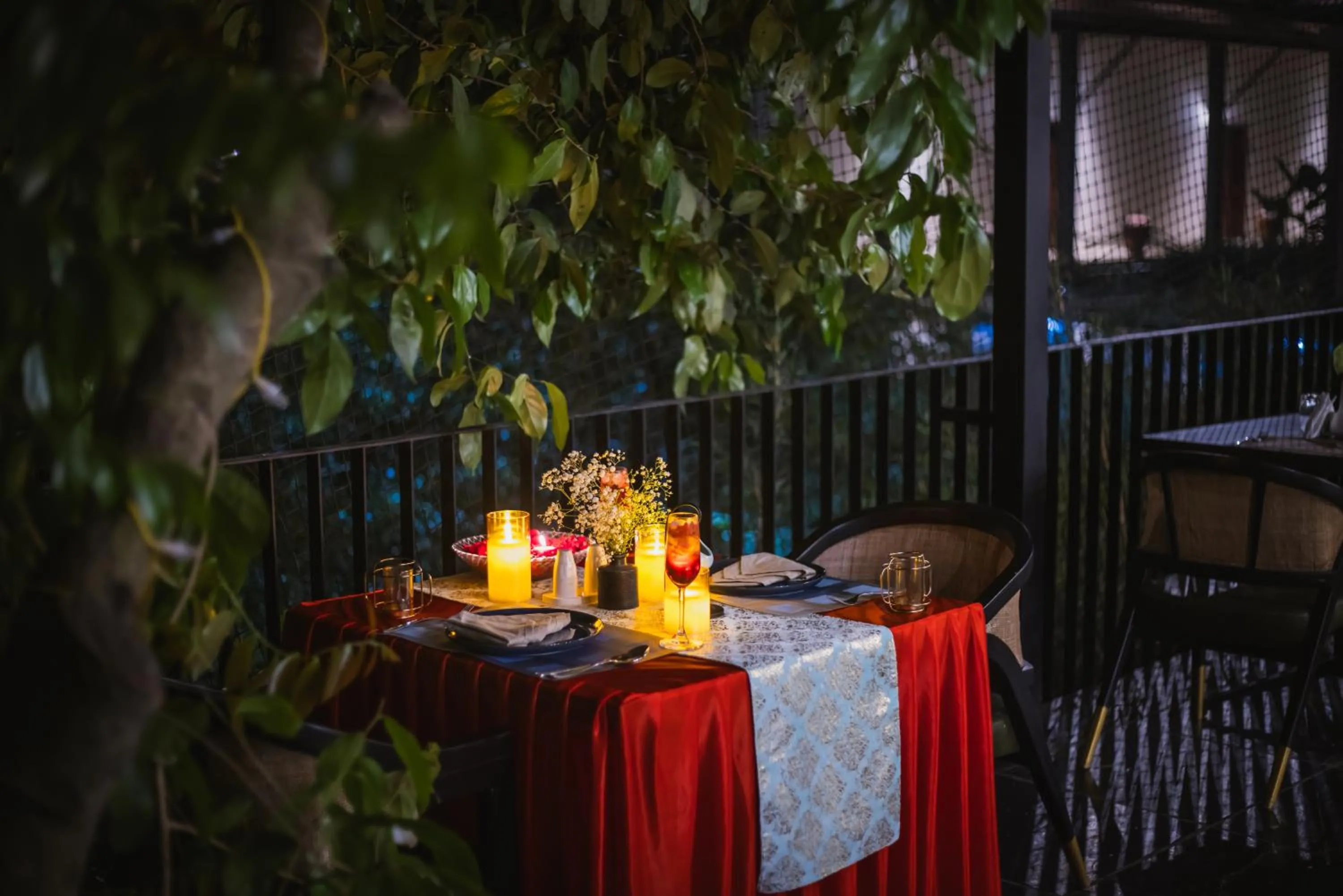 Dining area in Flora Vythiri Resort Wayanad