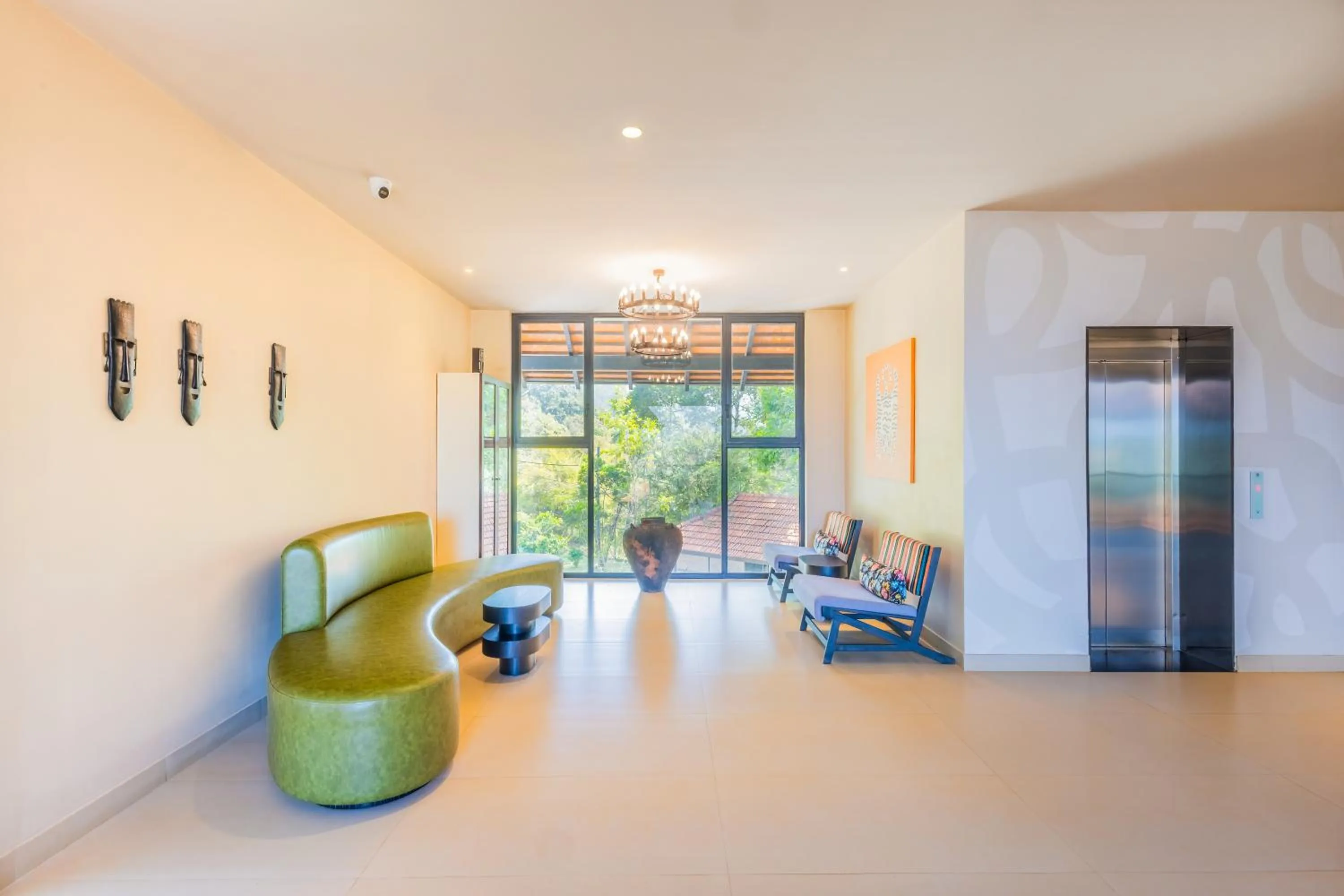 Seating area in Flora Vythiri Resort Wayanad