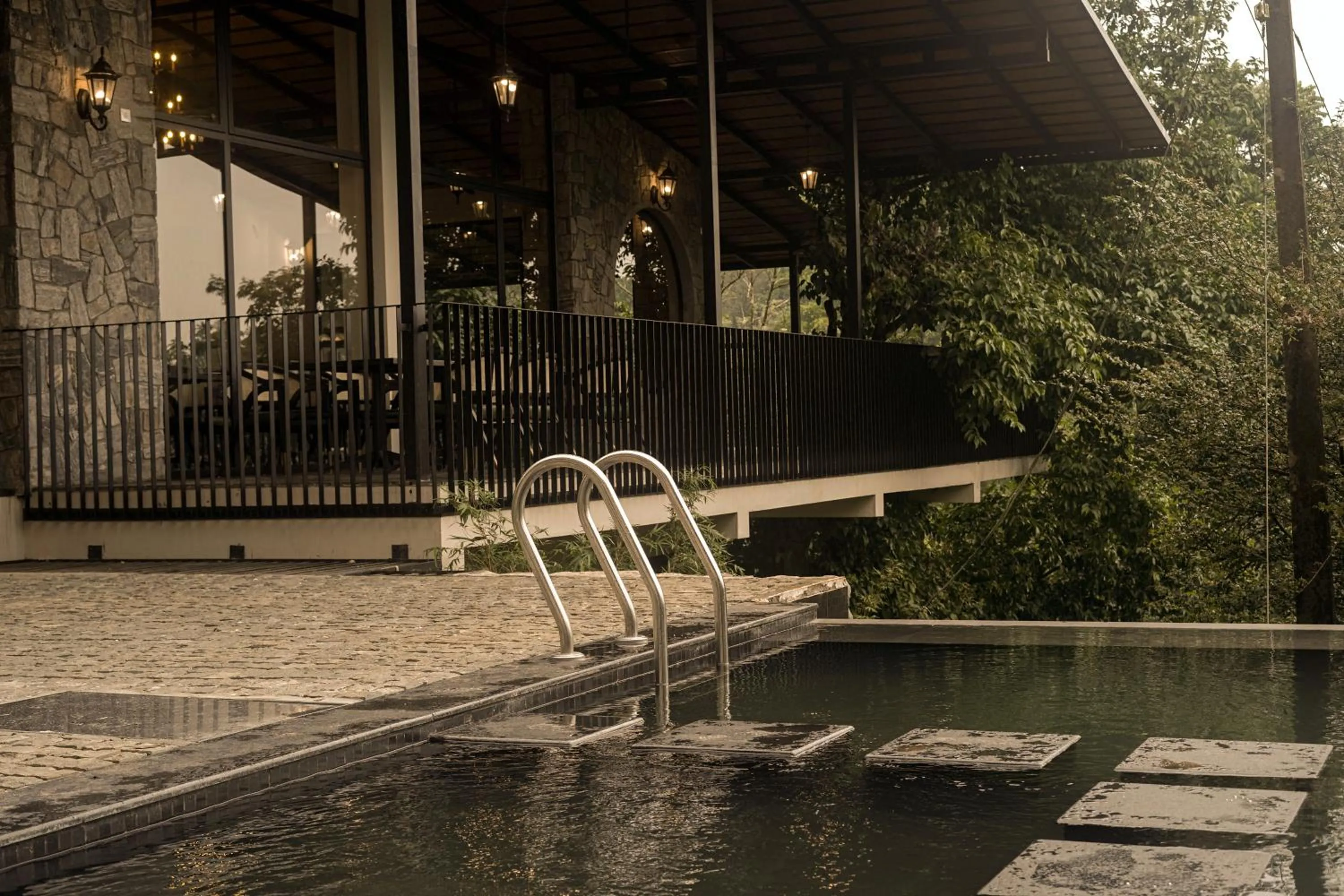 Swimming pool in Flora Vythiri Resort Wayanad