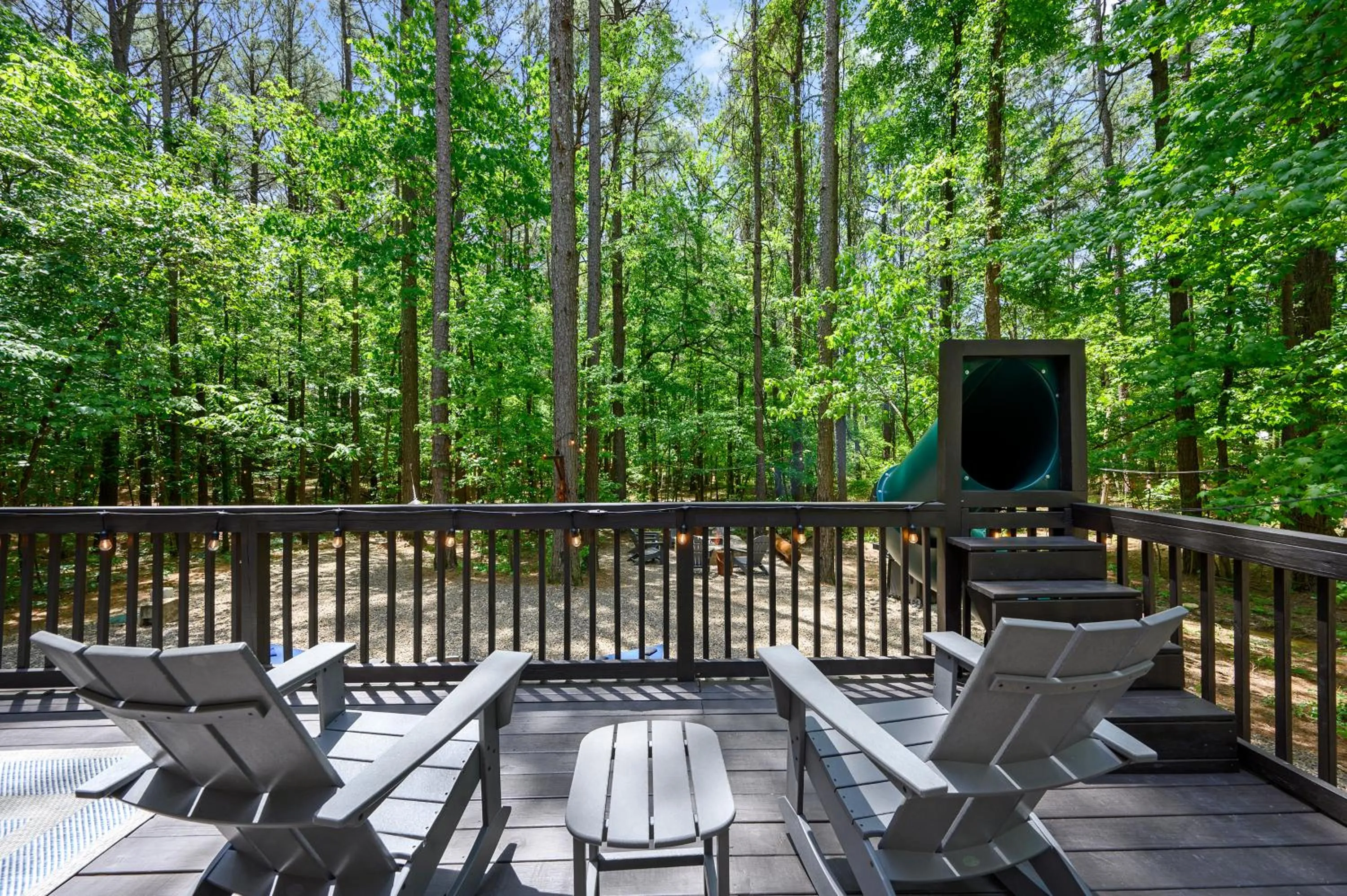 Natural landscape in Hickory Bear - Cabin surrounded by pines, Sleeps 10, Hot Tub, Fire Pit, Arcade, Foosball Table & Deck Slide