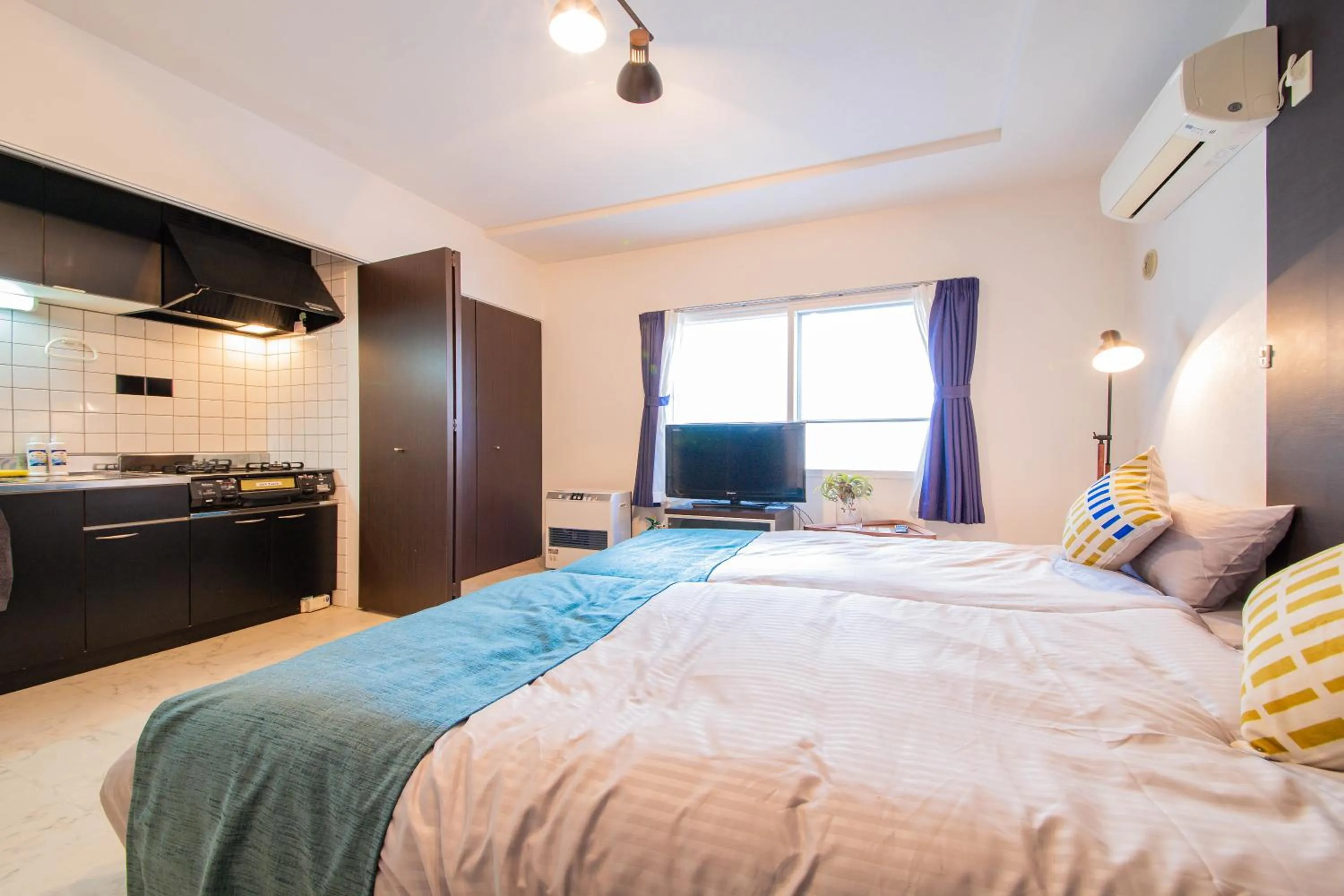 Bedroom, Bed in BLUE