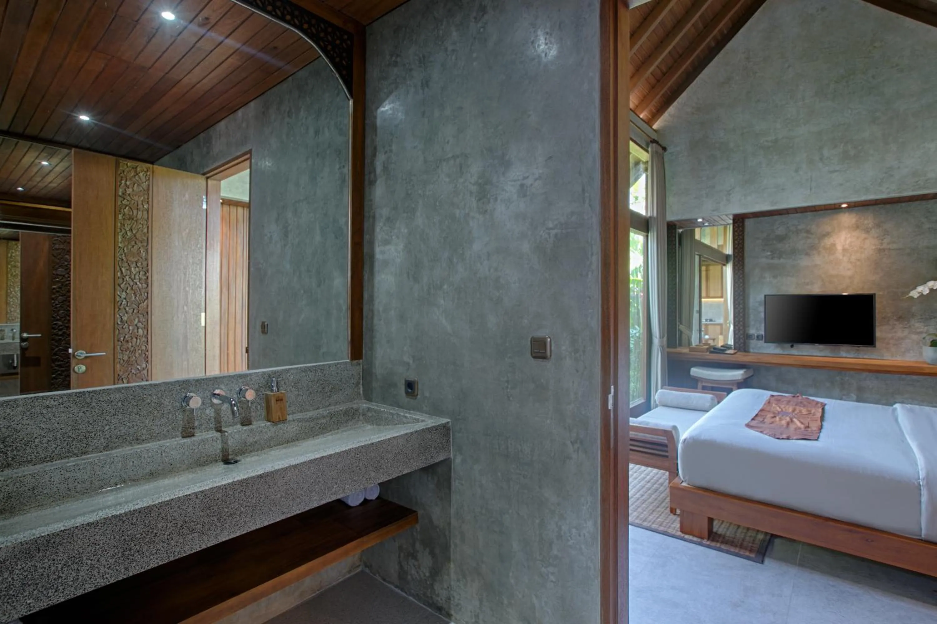 Bathroom, Bed in Taman Dharmawangsa Suites