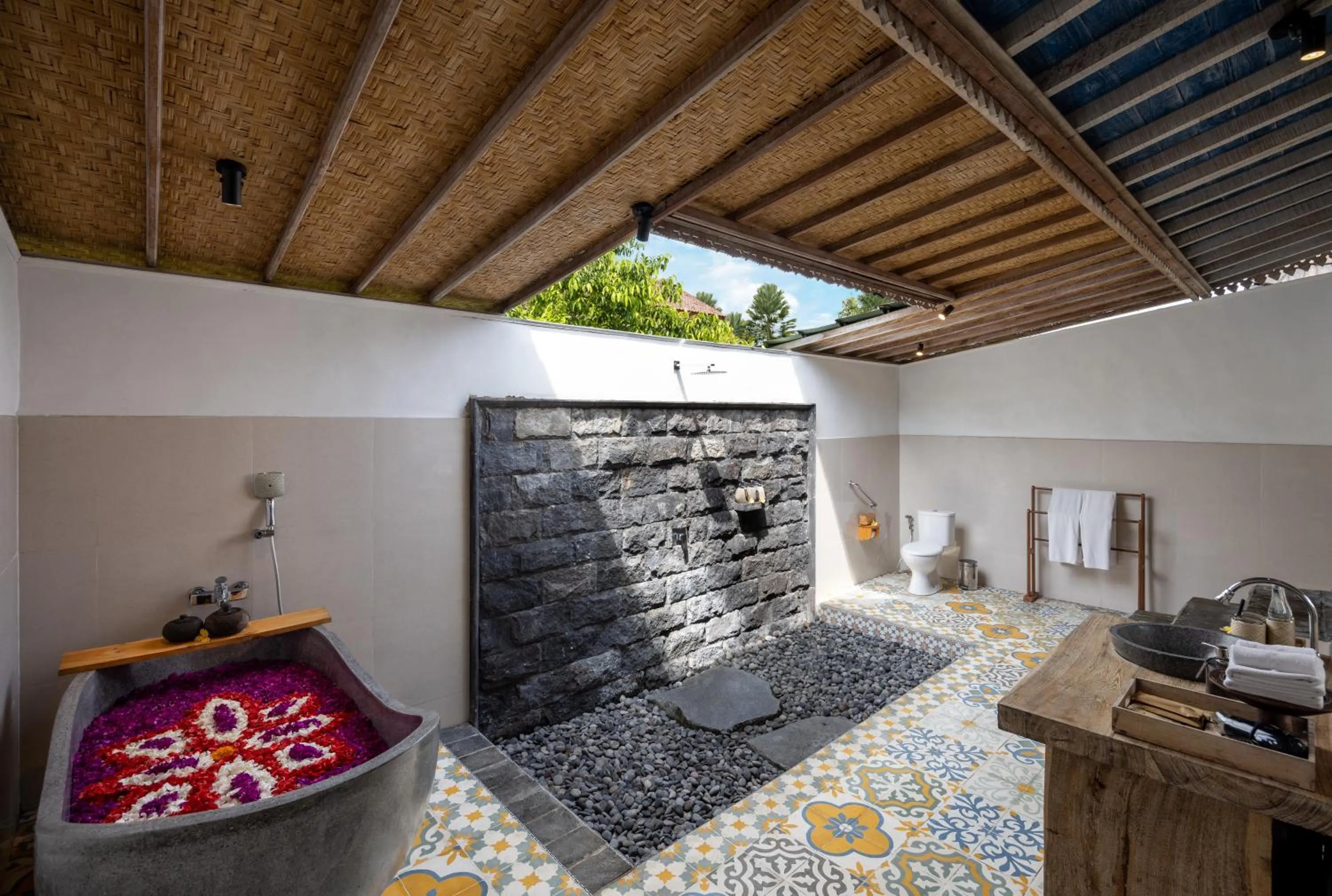 Bathroom in Wooden Ganeca Villas by GenuineHost