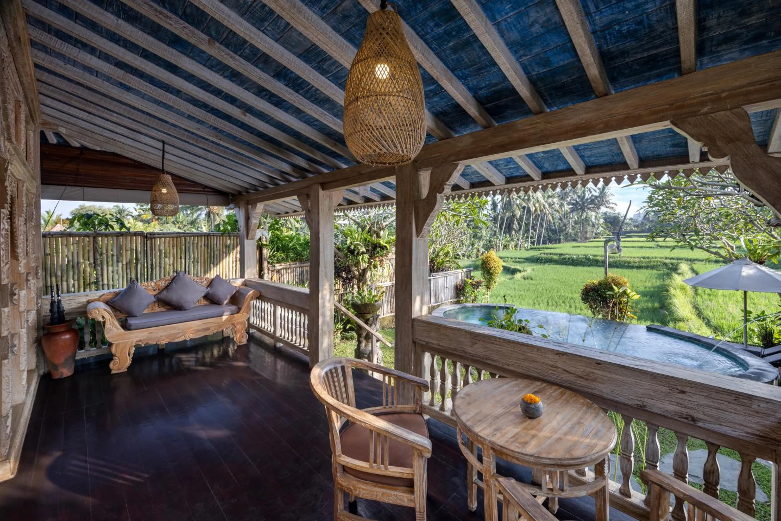 Balcony/Terrace in Wooden Ganeca Villas by GenuineHost