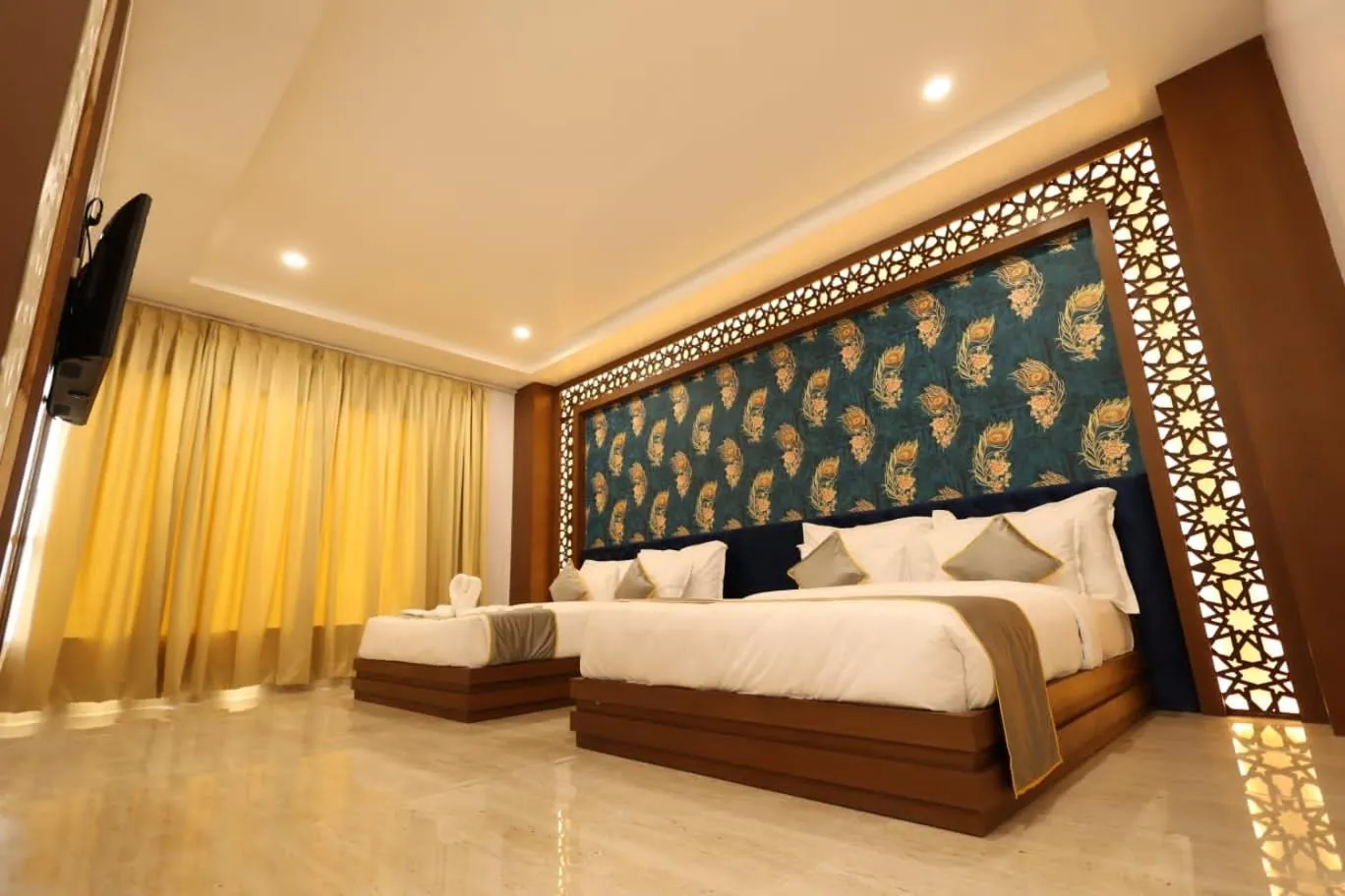 Bed in Bamboo Saa Mulberry Resort Pushkar