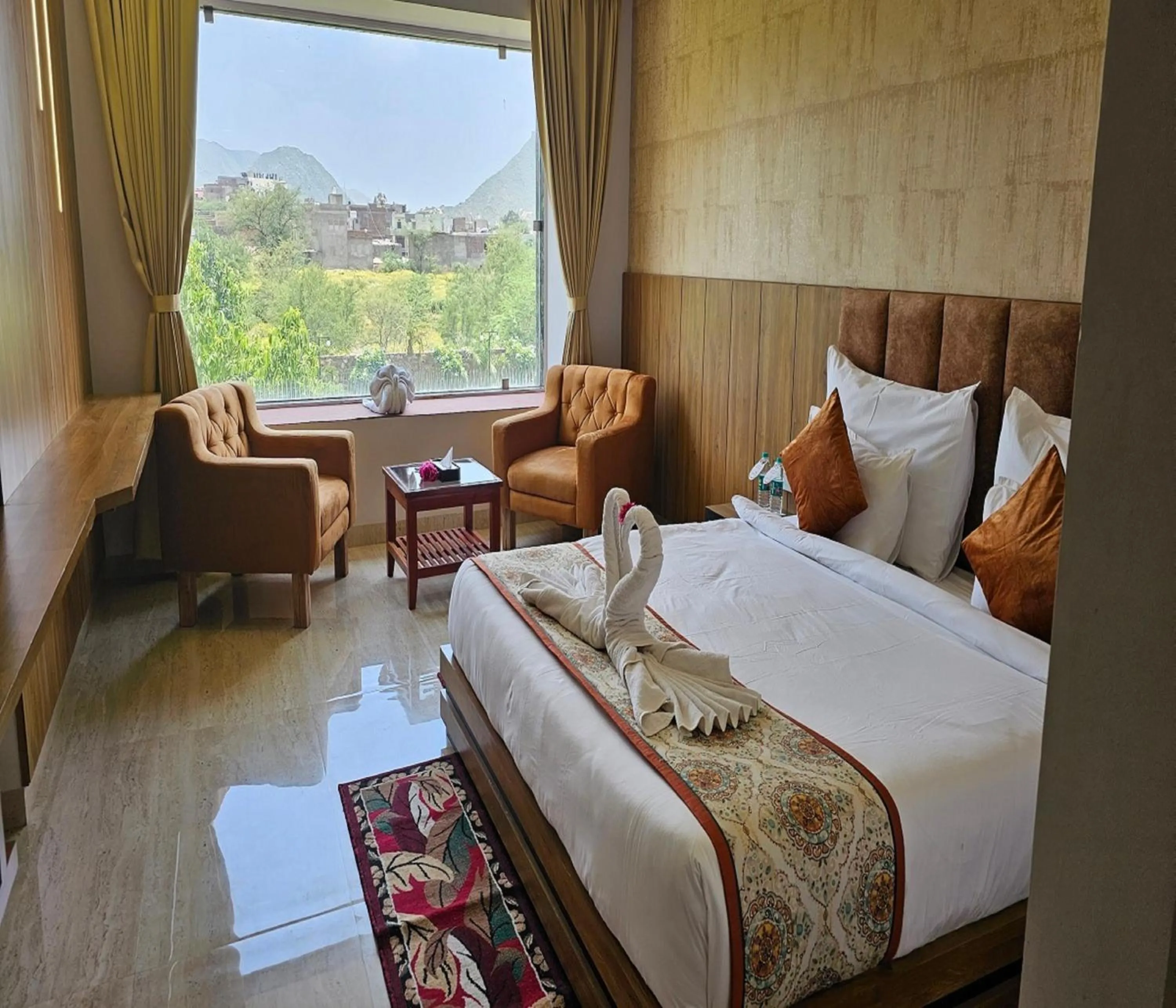 Bed in Bamboo Saa Mulberry Resort Pushkar