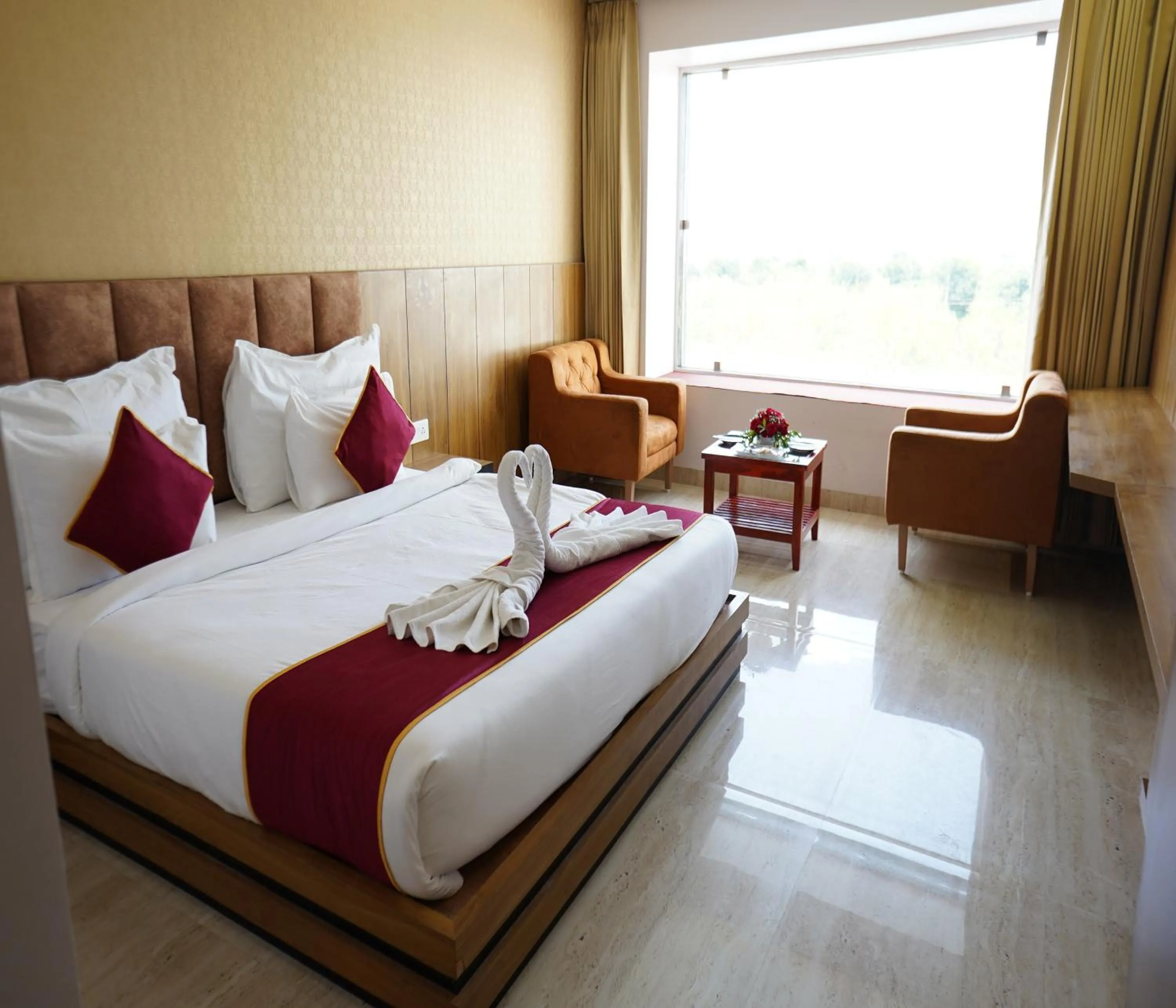 Bed in Bamboo Saa Mulberry Resort Pushkar