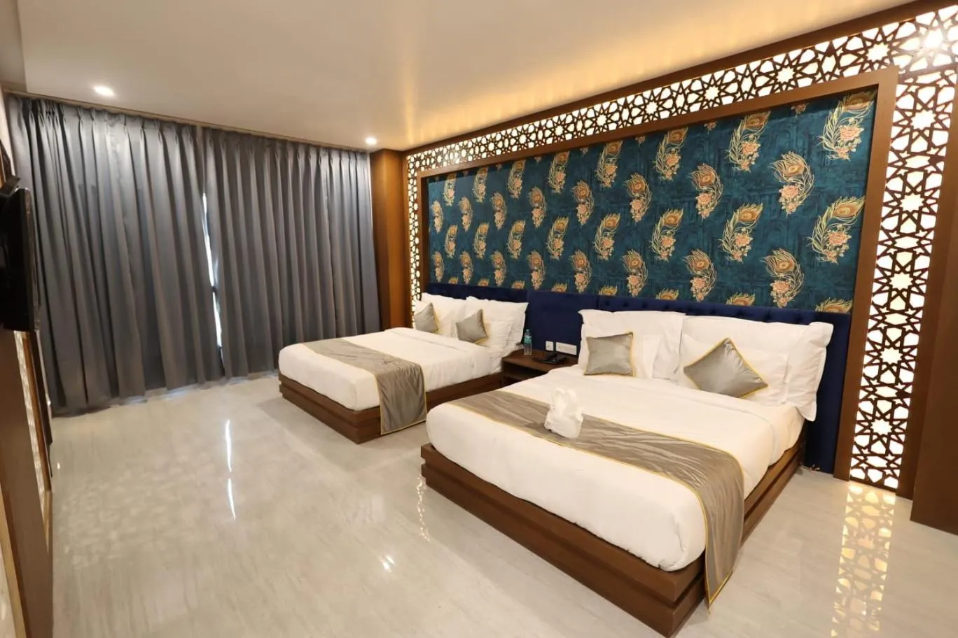 Bed in Bamboo Saa Mulberry Resort Pushkar