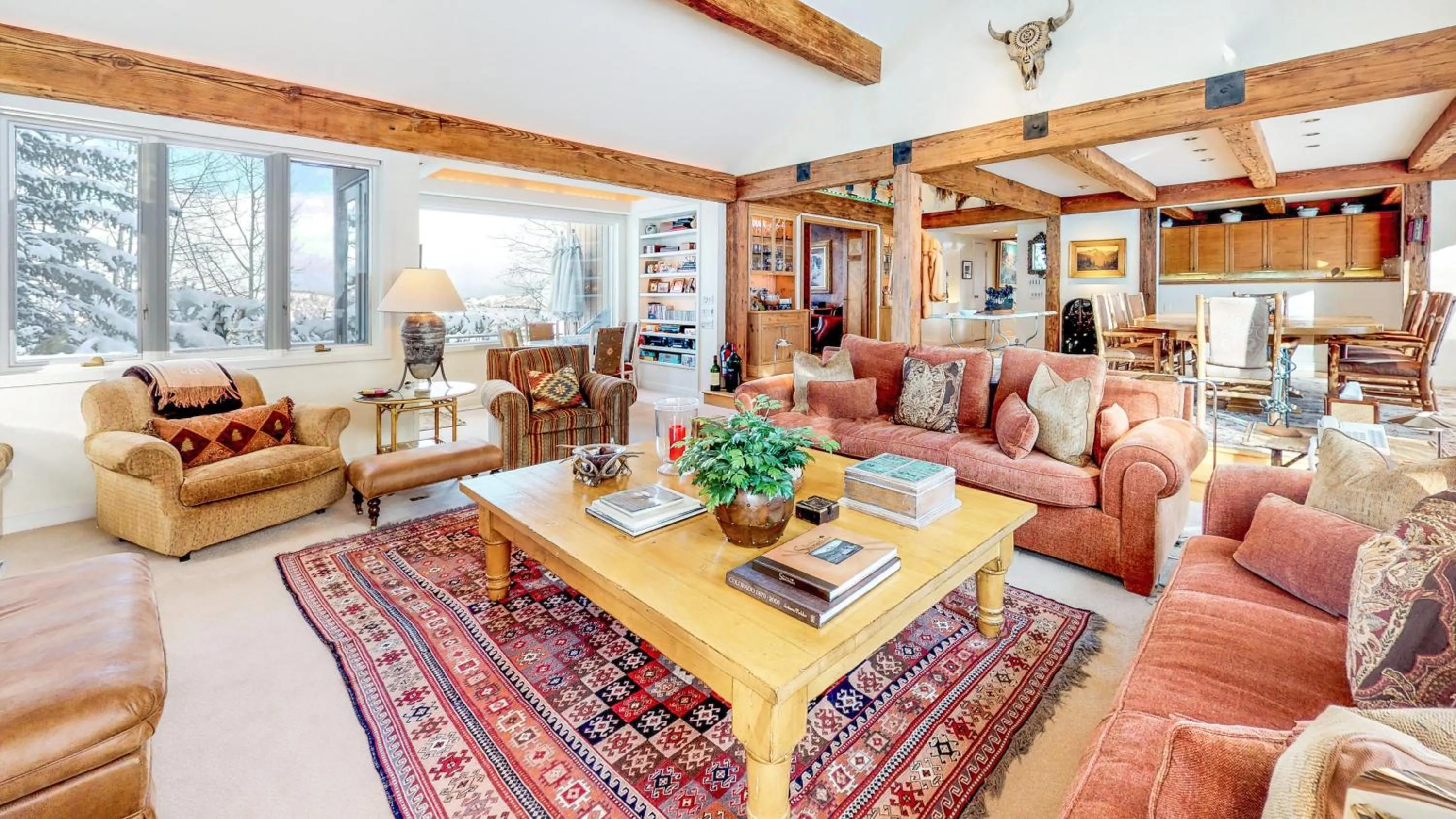 Living room in Trails Edge by Snowmass Vacations