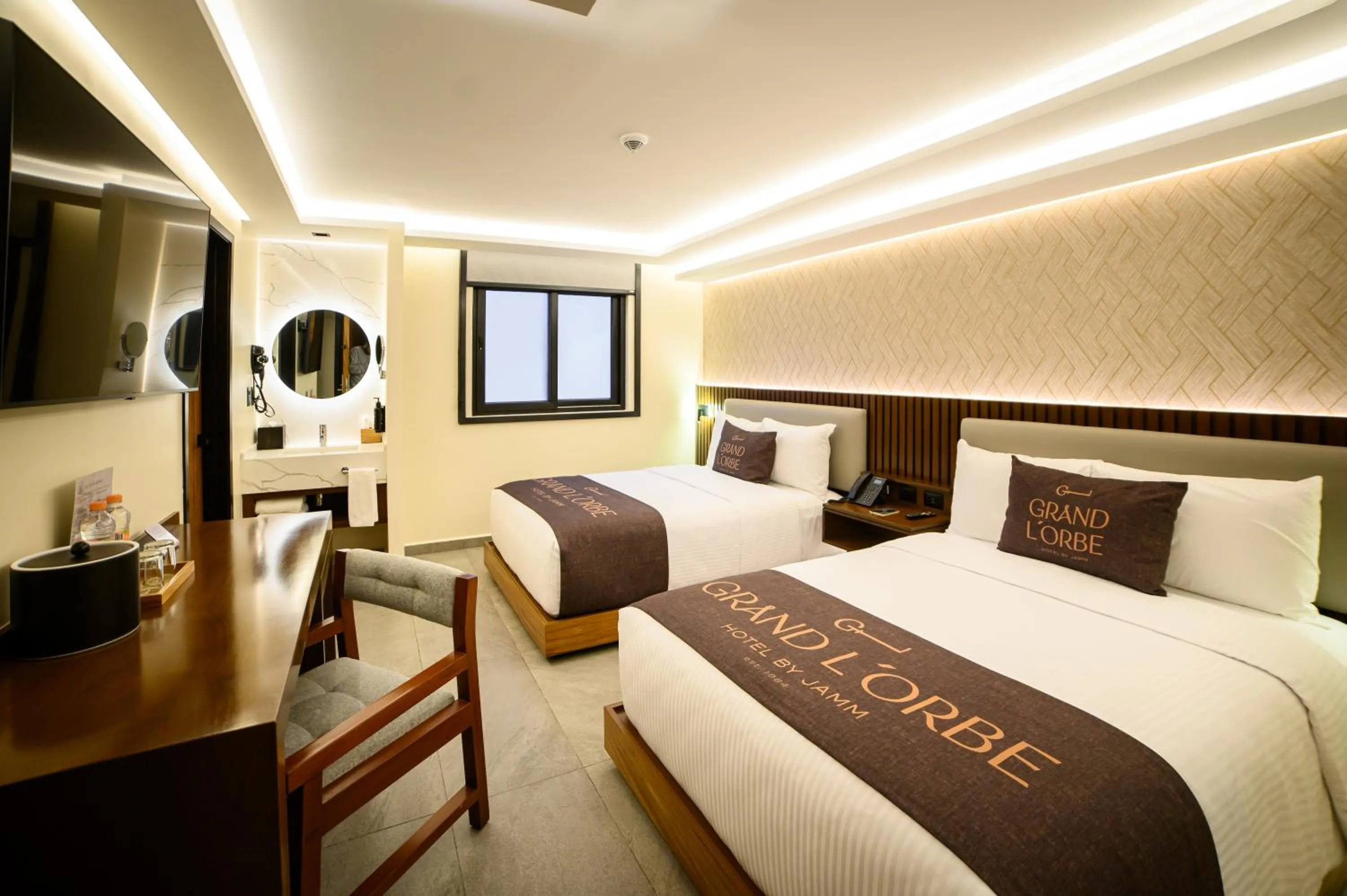 Bed in Hotel Grand L'Orbe by JAMM