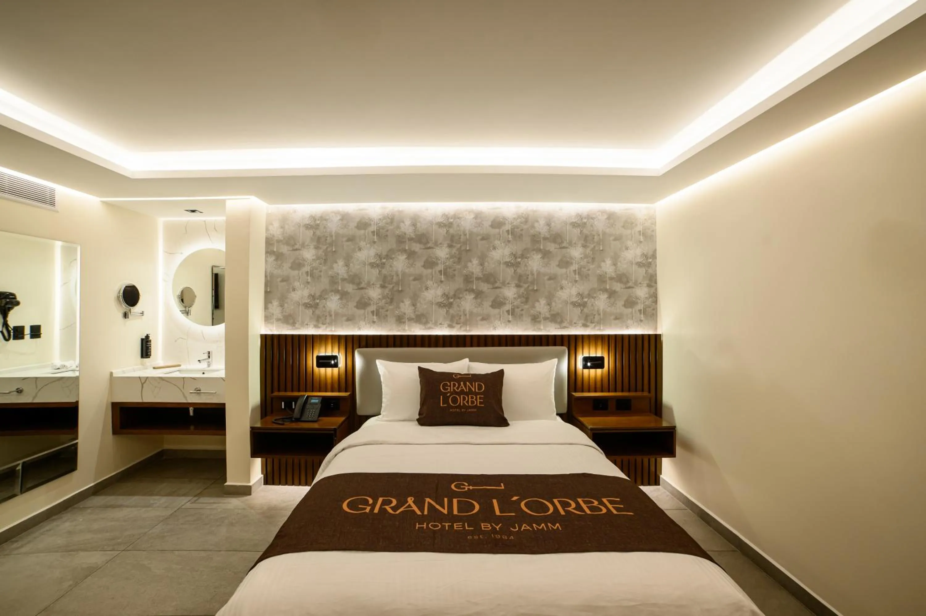 Bed in Hotel Grand L'Orbe by JAMM