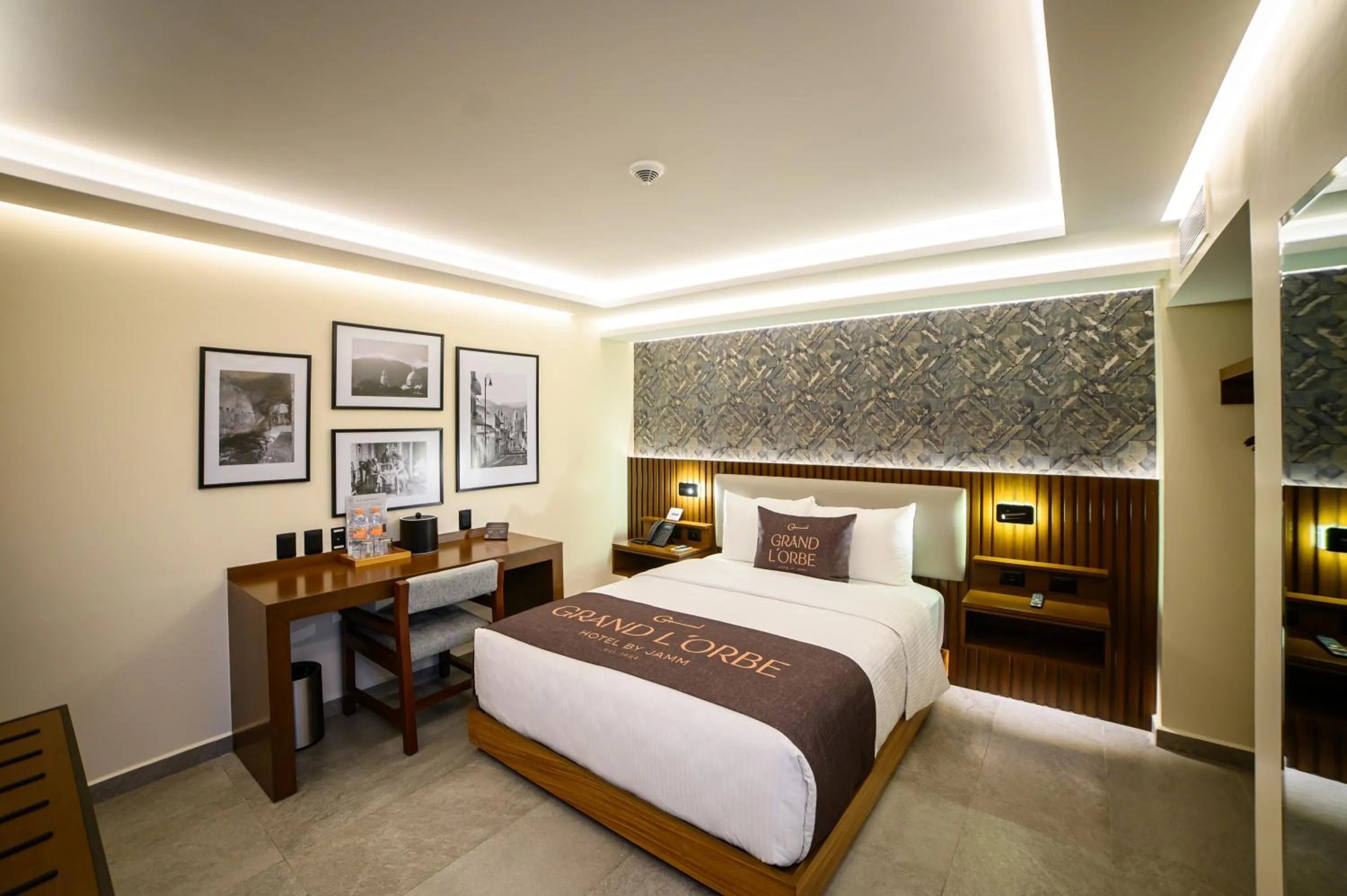 Bed in Hotel Grand L'Orbe by JAMM