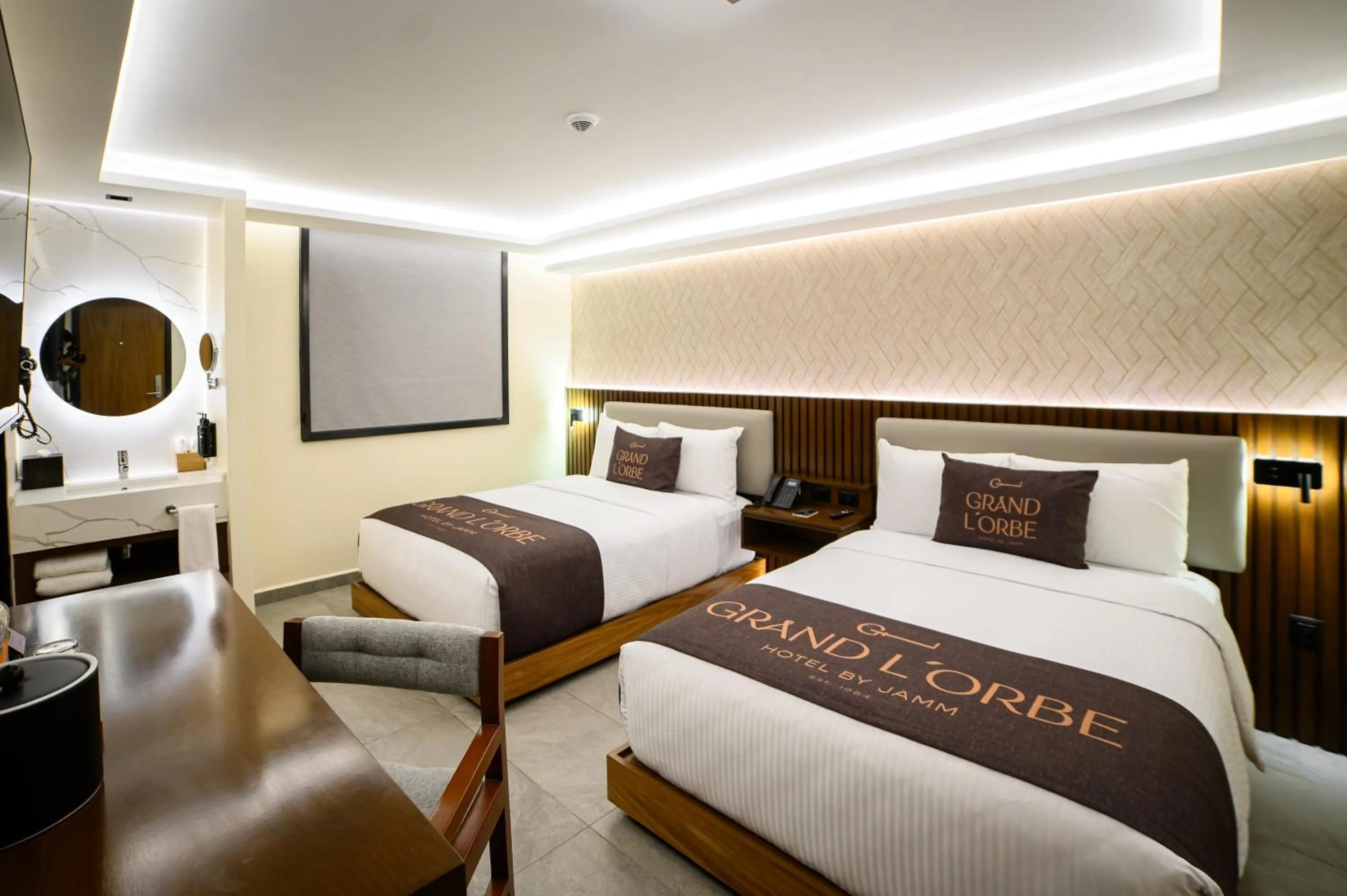 Bed in Hotel Grand L'Orbe by JAMM