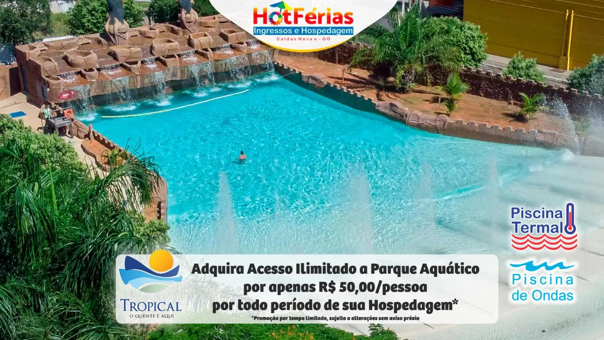 Aqua park in HotFérias - Flat no Enseada Caldas Novas, acesso ao Lago e pesca permitida, próx ao Náutico Praia Clube