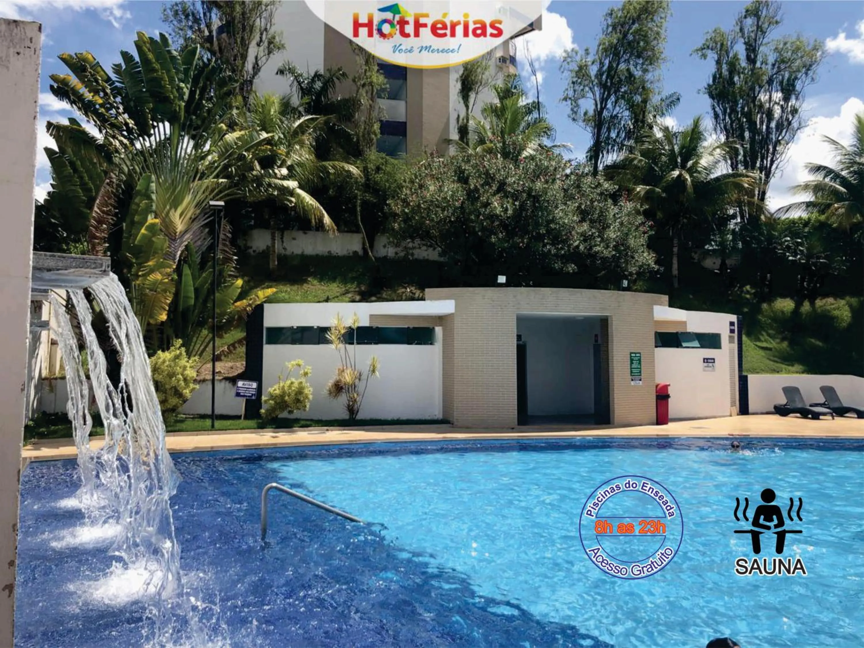 Sauna in HotFérias - Flat no Enseada Caldas Novas, acesso ao Lago e pesca permitida, próx ao Náutico Praia Clube