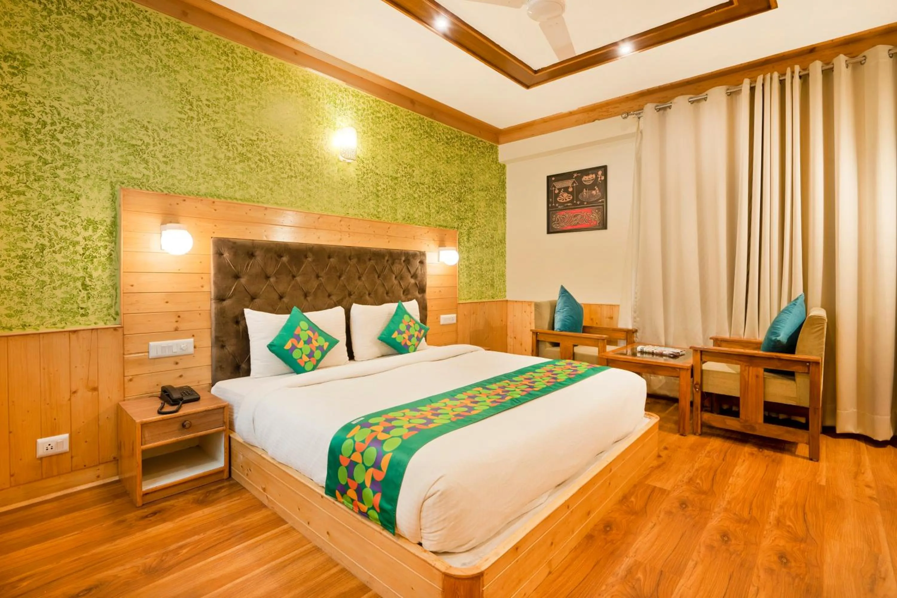 Bedroom, Bed in Treebo Premium Sattva With Mountain View