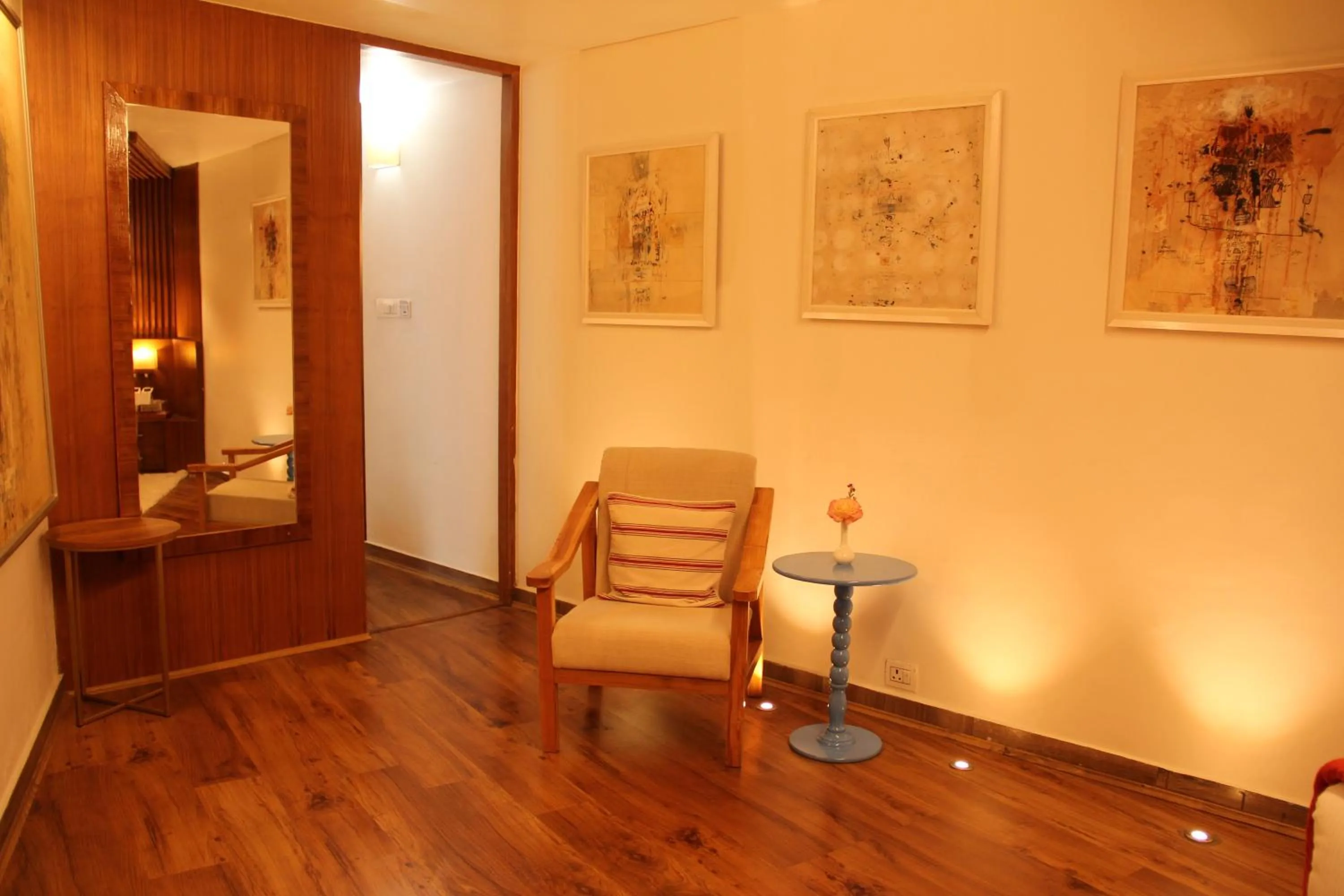 Seating area in Tree of Life Eila Art Hotel, Manali