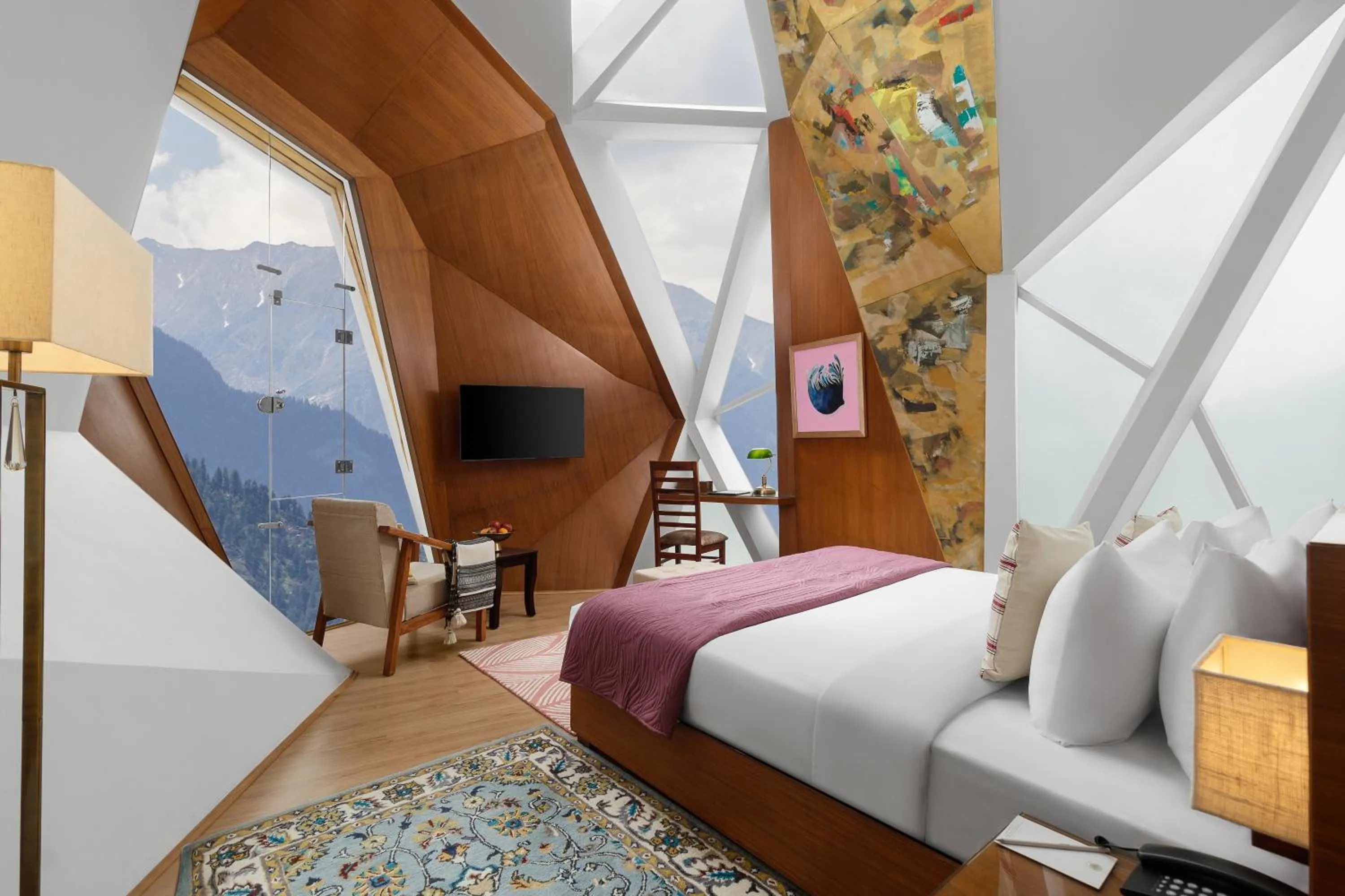 Bedroom, Bed in Tree of Life Eila Art Hotel, Manali