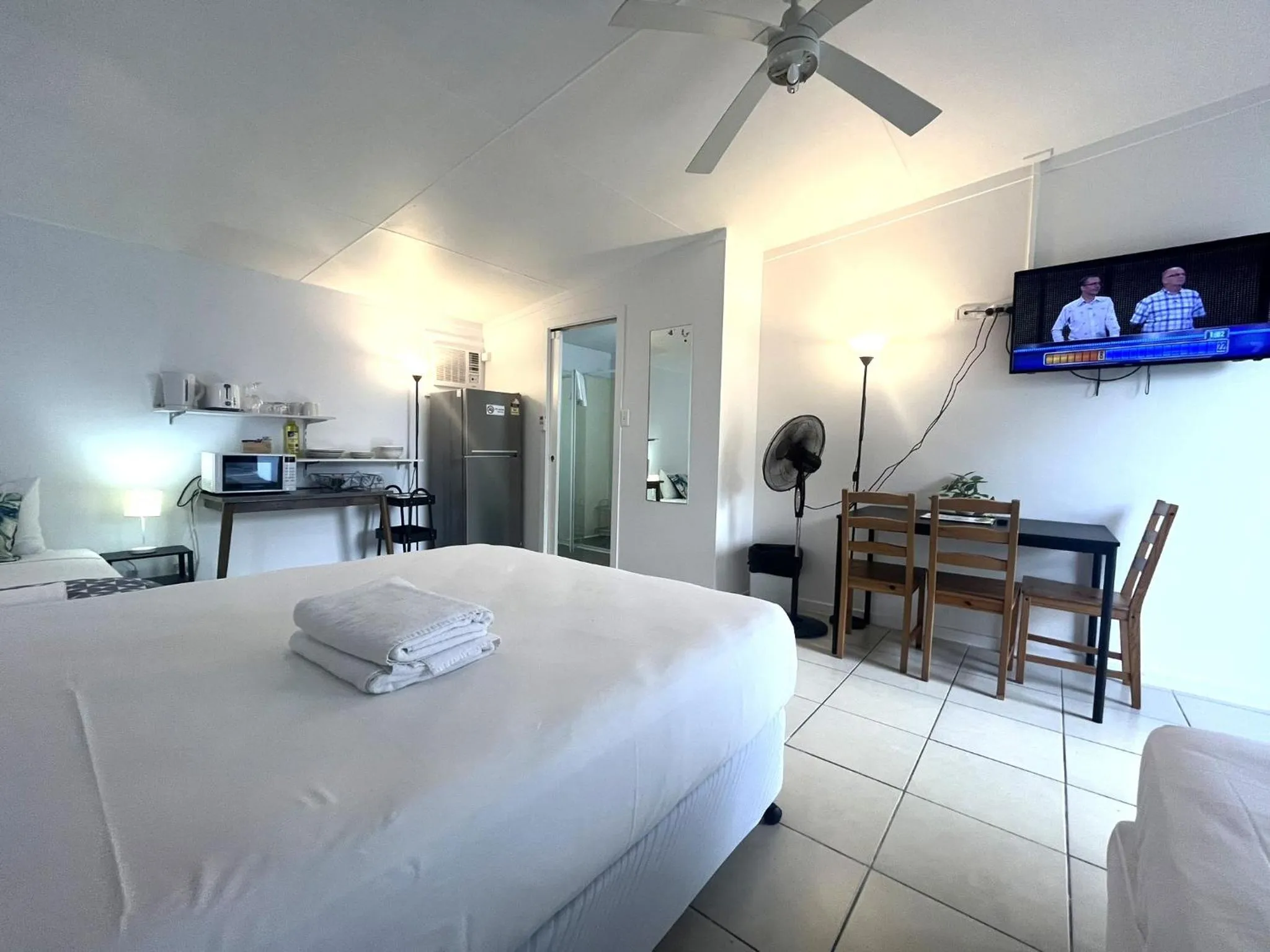 Bed in Aqua Blue Motel