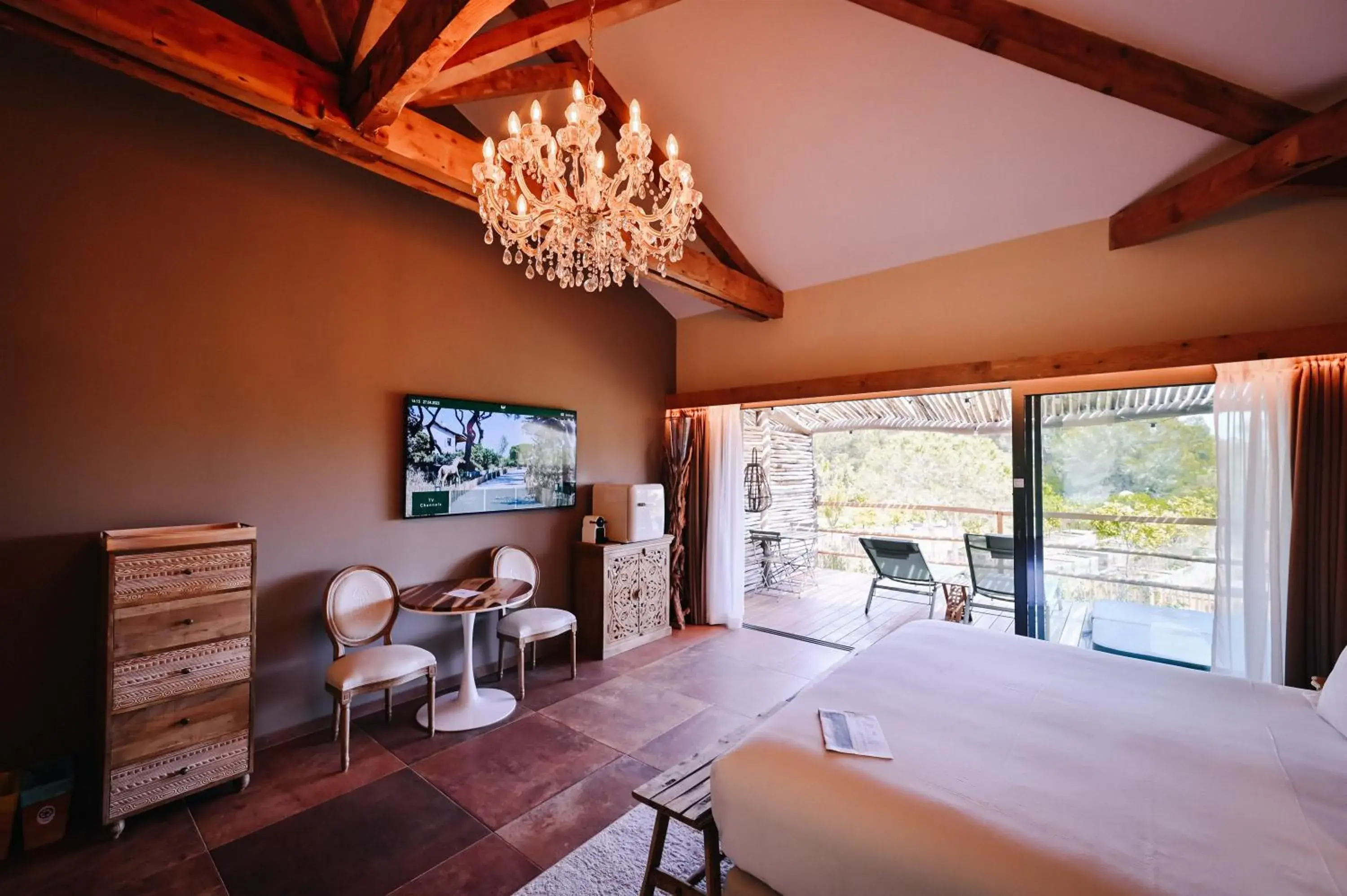 Prestige King Room with Hot Tub in Le Hameau Des Pesquiers Ecolodge & Spa, Curio Collection By Hilton Prestige King Room with Hot Tub in Le Hameau Des Pesquiers Ecolodge & Spa, Curio Collection By Hilton