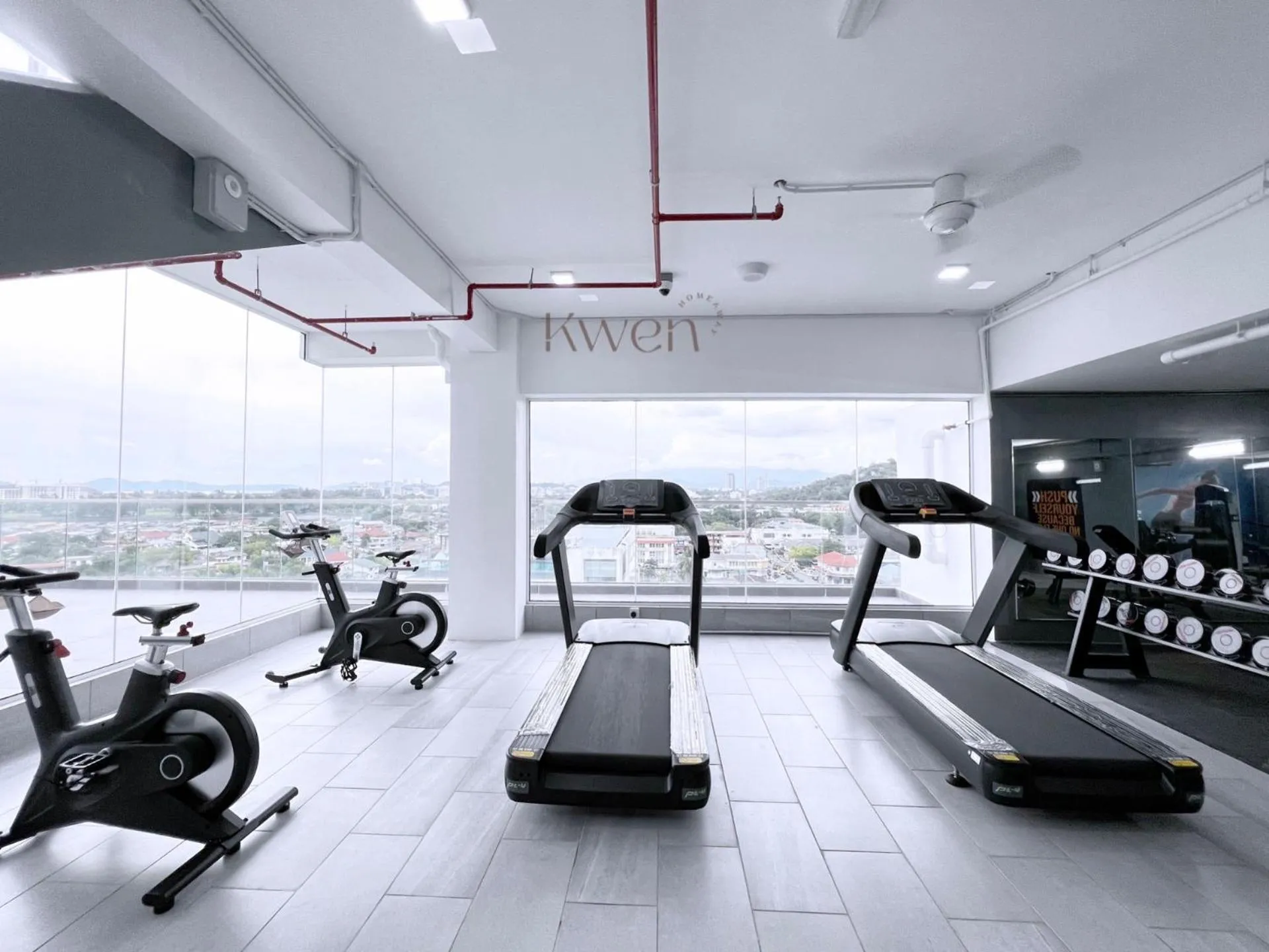 Fitness centre/facilities in KWEN Suites-Tanjung Aru InfinityPool Seaview/Airport View