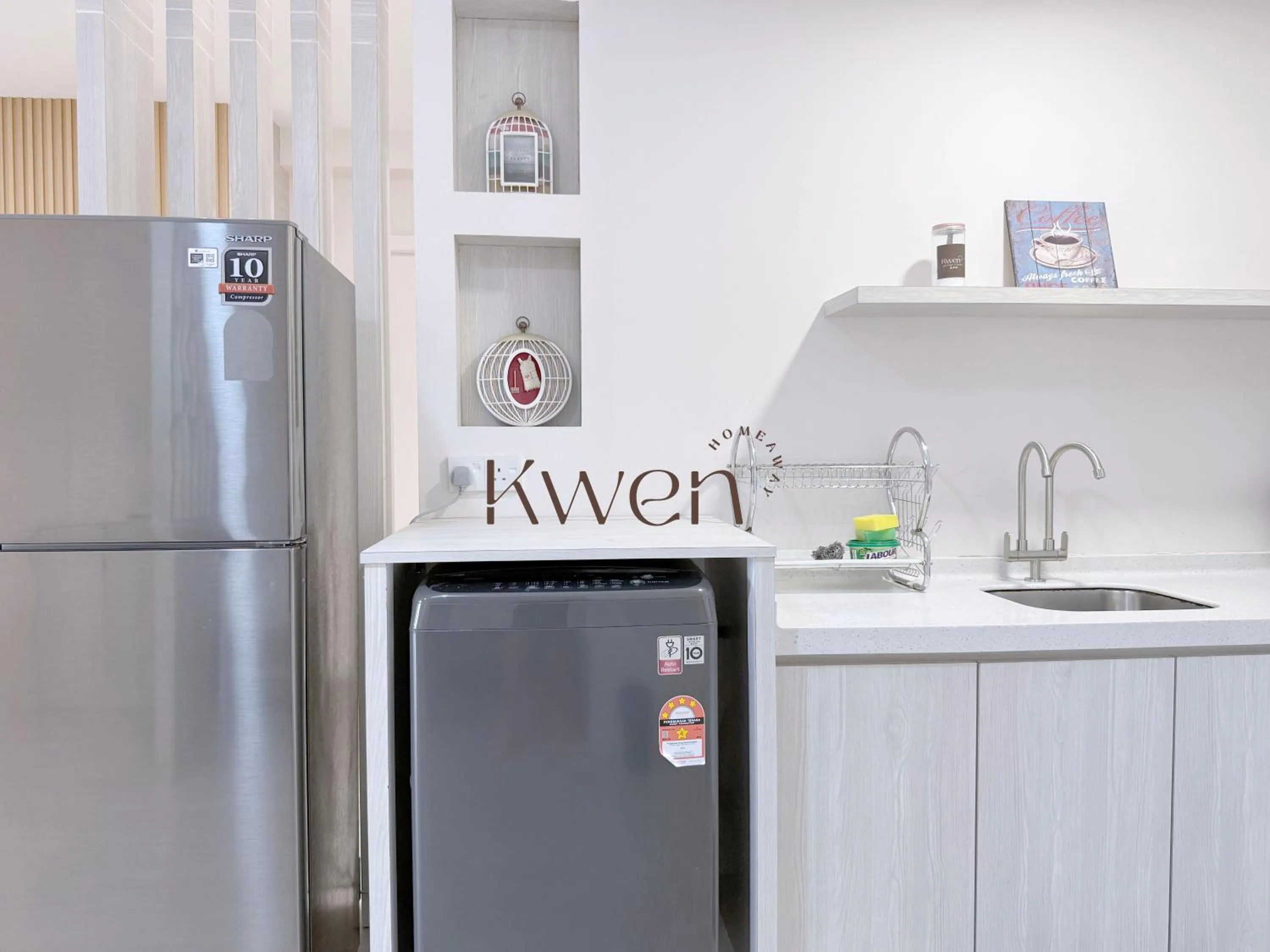 kitchen in KWEN Suites-Tanjung Aru InfinityPool Seaview/Airport View