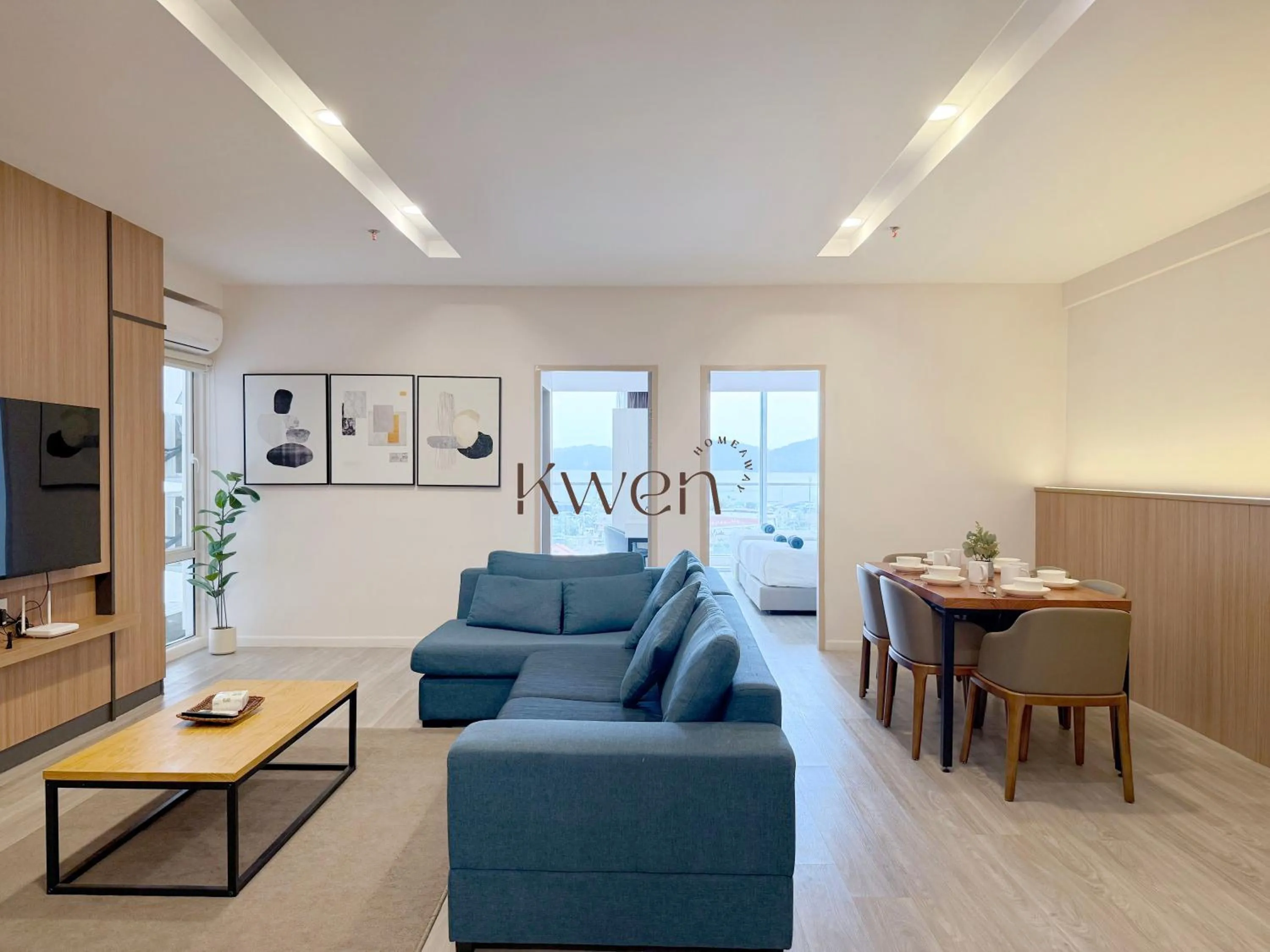 Living room in KWEN Suites-Tanjung Aru InfinityPool Seaview/Airport View