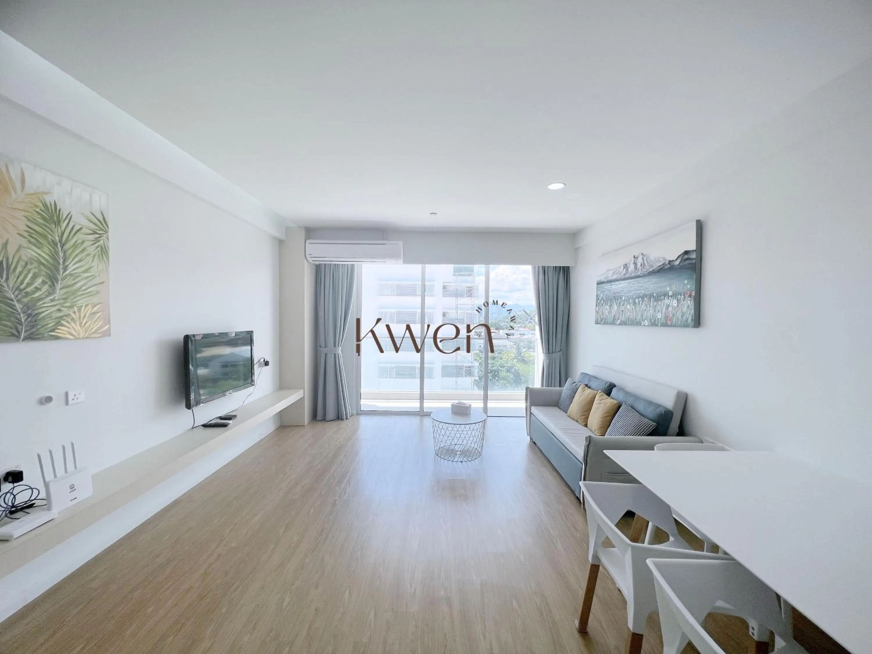 Living room in KWEN Suites-Tanjung Aru InfinityPool Seaview/Airport View