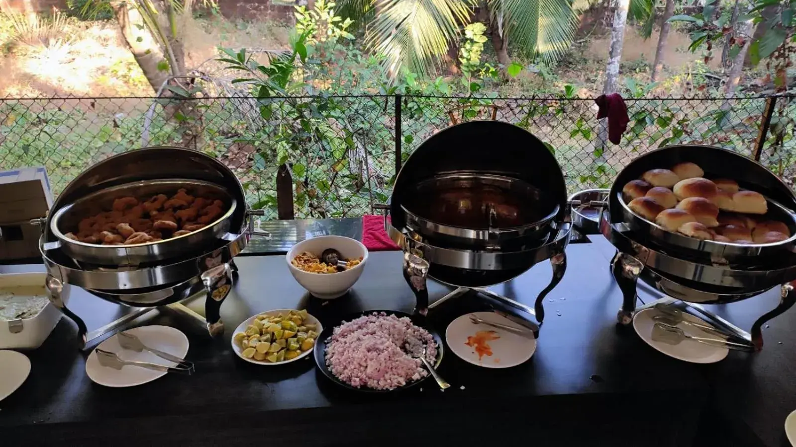 Buffet breakfast in Cocorico Beach Resort Buffet breakfast in Cocorico Beach Resort