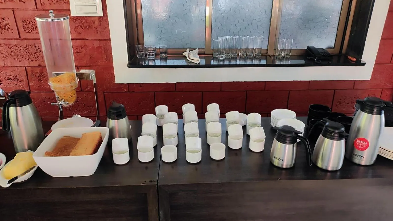 Buffet breakfast in Cocorico Beach Resort