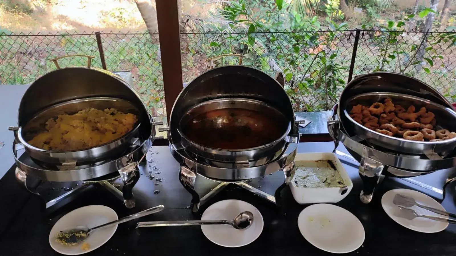 Buffet breakfast in Cocorico Beach Resort Buffet breakfast in Cocorico Beach Resort
