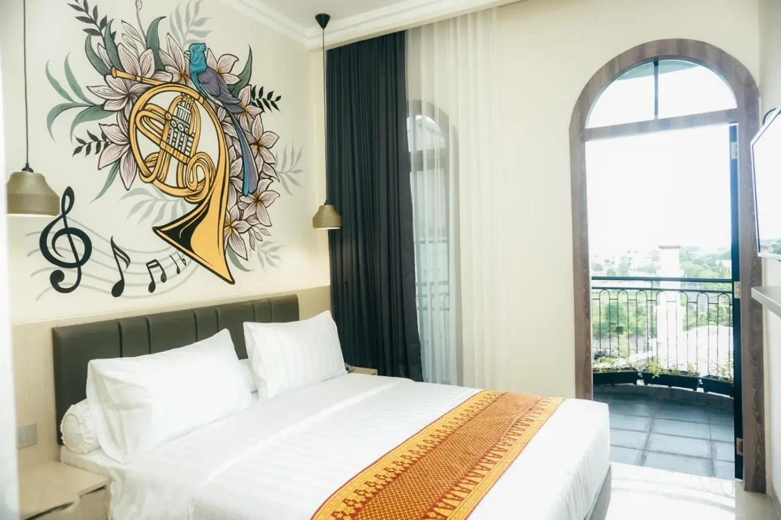 View (from property/room), Bed in Kesuma Front One Boutique Palembang View (from property/room), Bed in Kesuma Front One Boutique Palembang