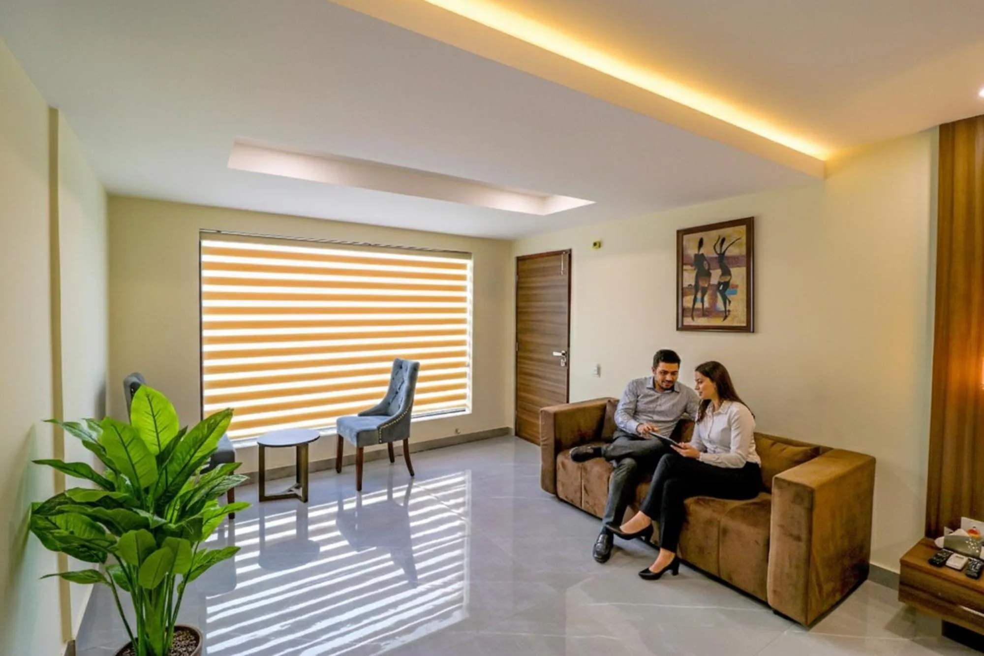 Seating area in FabHotel Prime K9 Regency