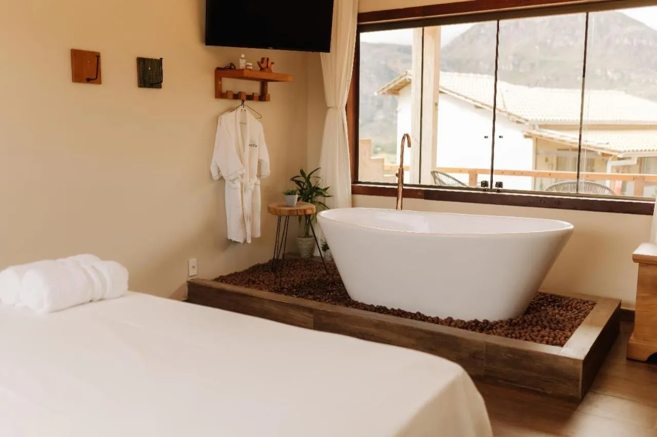 Bath, Bed in Euetu na Lapinha da Serra