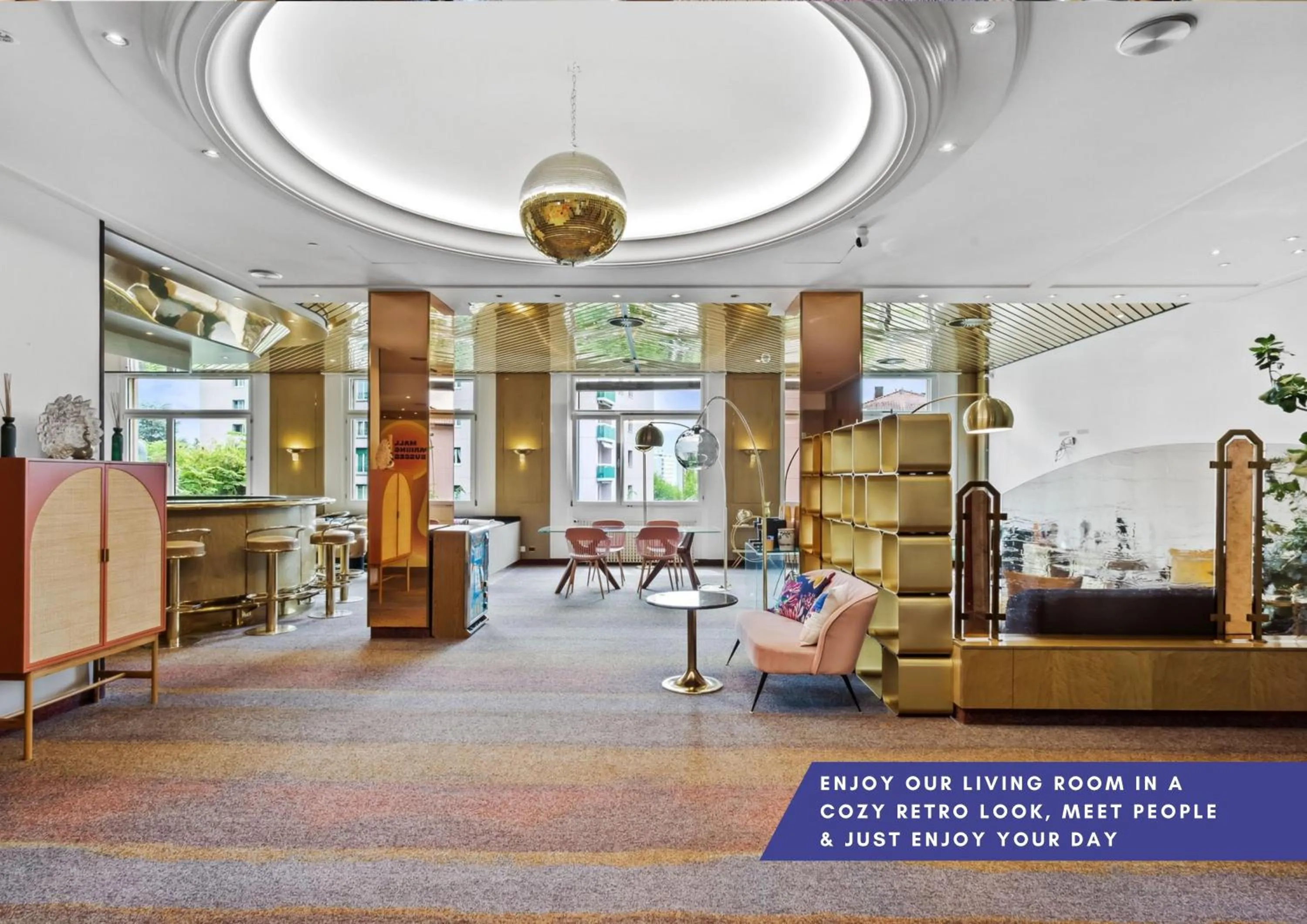 Living room in becozy Au Parc Retro Edition Self-Check-In Rooms & Studios Fribourg