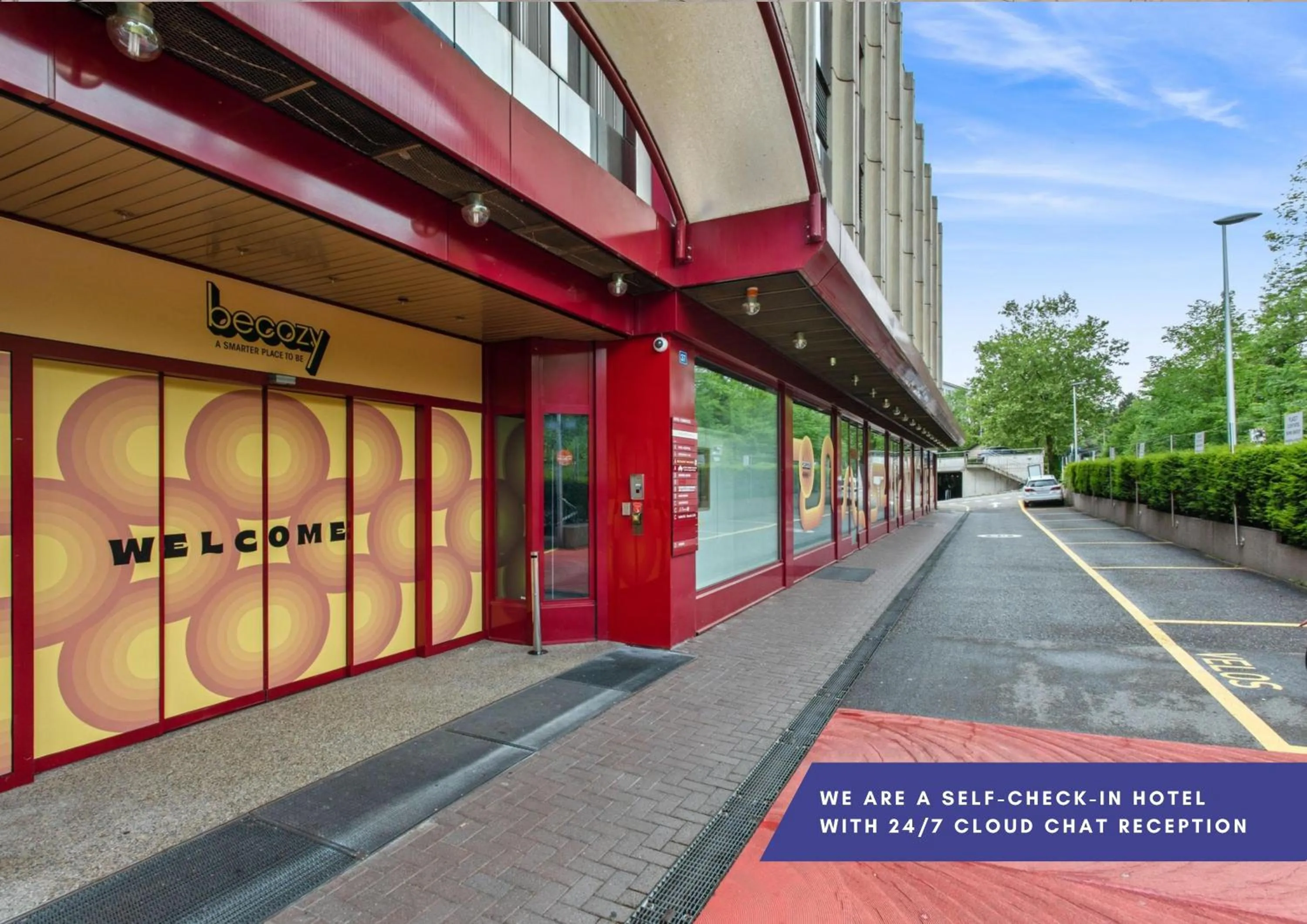 Property building in becozy Au Parc Retro Edition Self-Check-In Rooms & Studios Fribourg