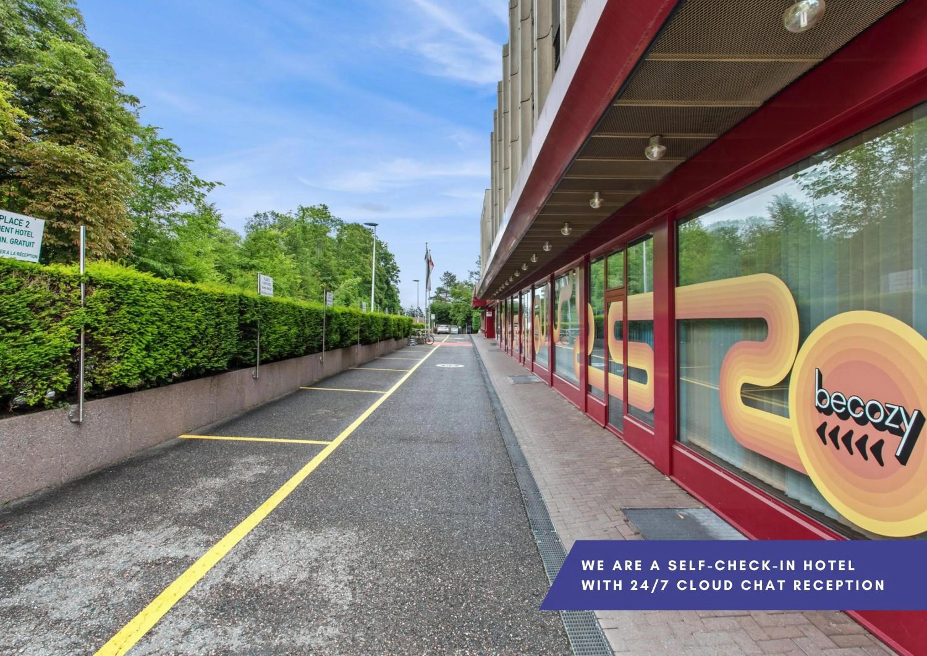 Property building in becozy Au Parc Retro Edition Self-Check-In Rooms & Studios Fribourg